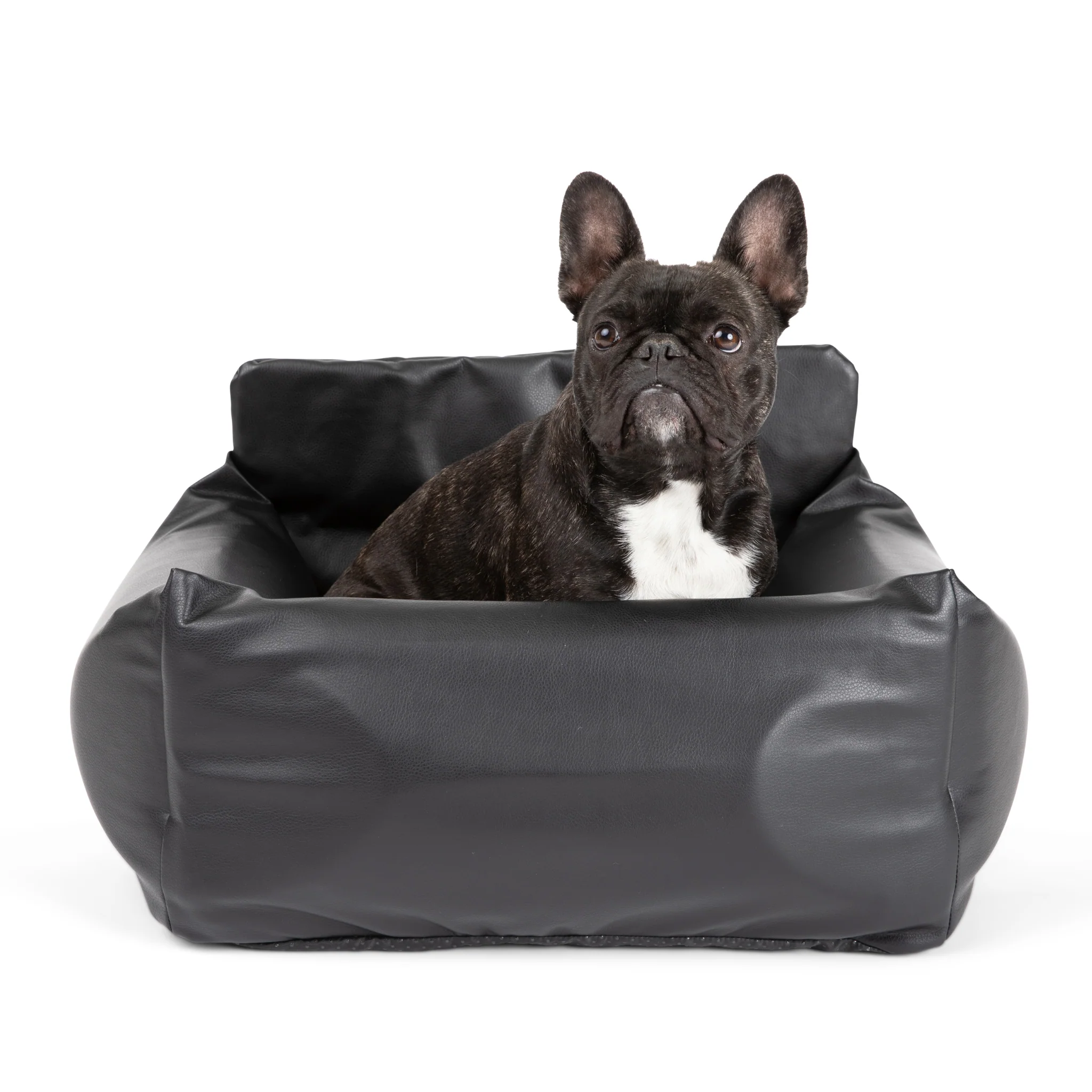 PupProtector™ Faux Leather Memory Foam Dog Car Bed - Black - Image 19
