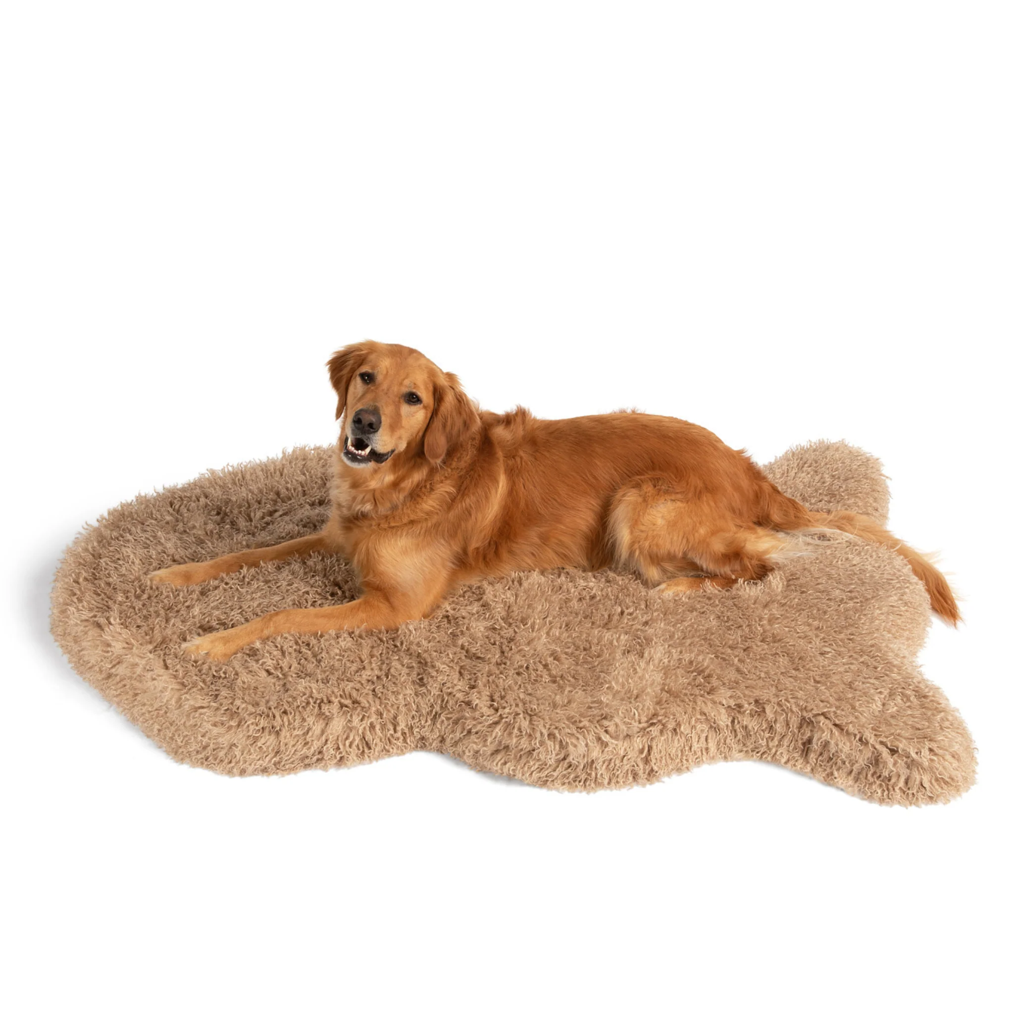 PupRug® Luxe Faux Fur Orthopedic Dog Bed - Plush Sheep Tan - Image 3