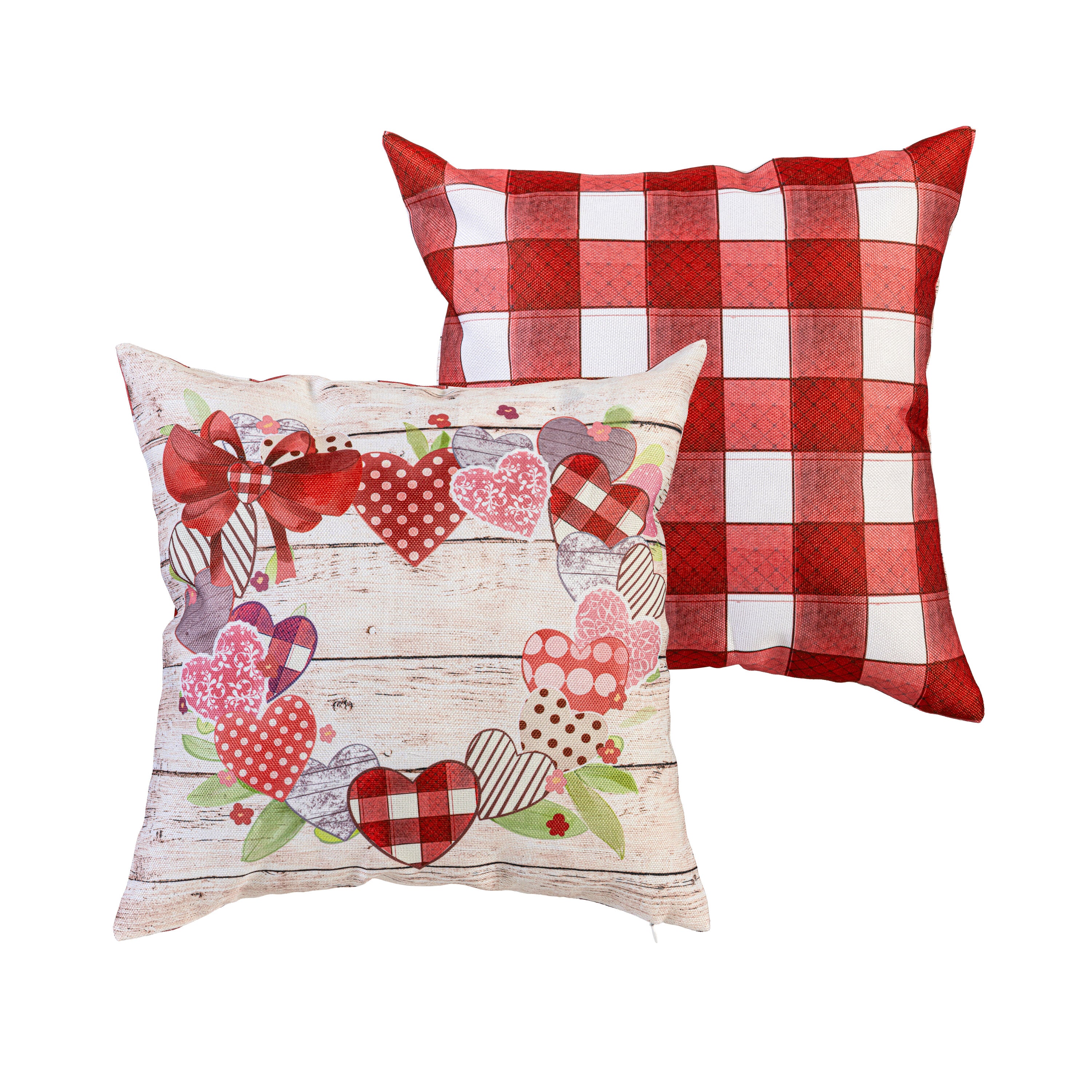 Country Heart Wreath Pillow Cover - Image 2