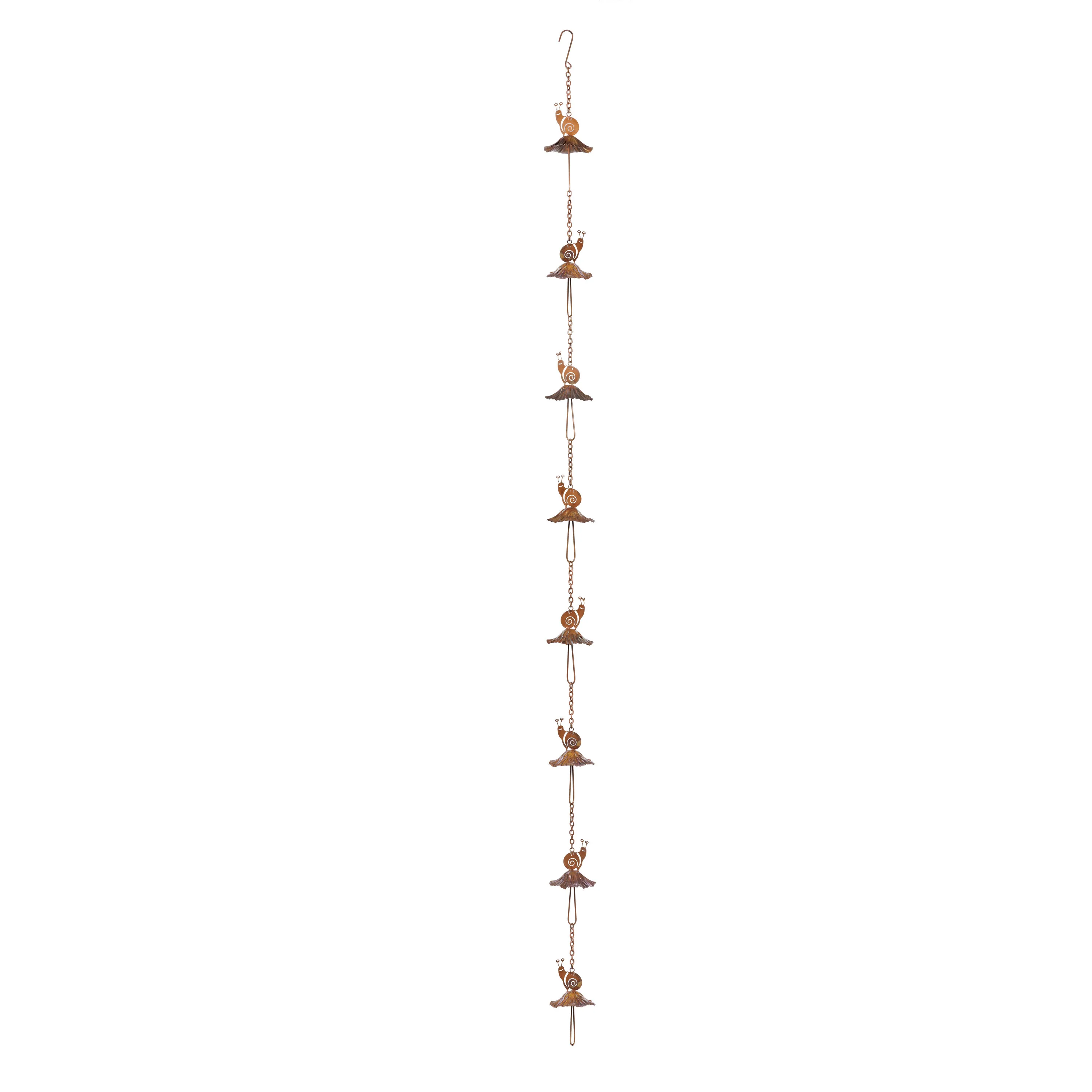 Garden of Wonder Rain Chain, Metal Snail & Mushroom, 72" - Image 3