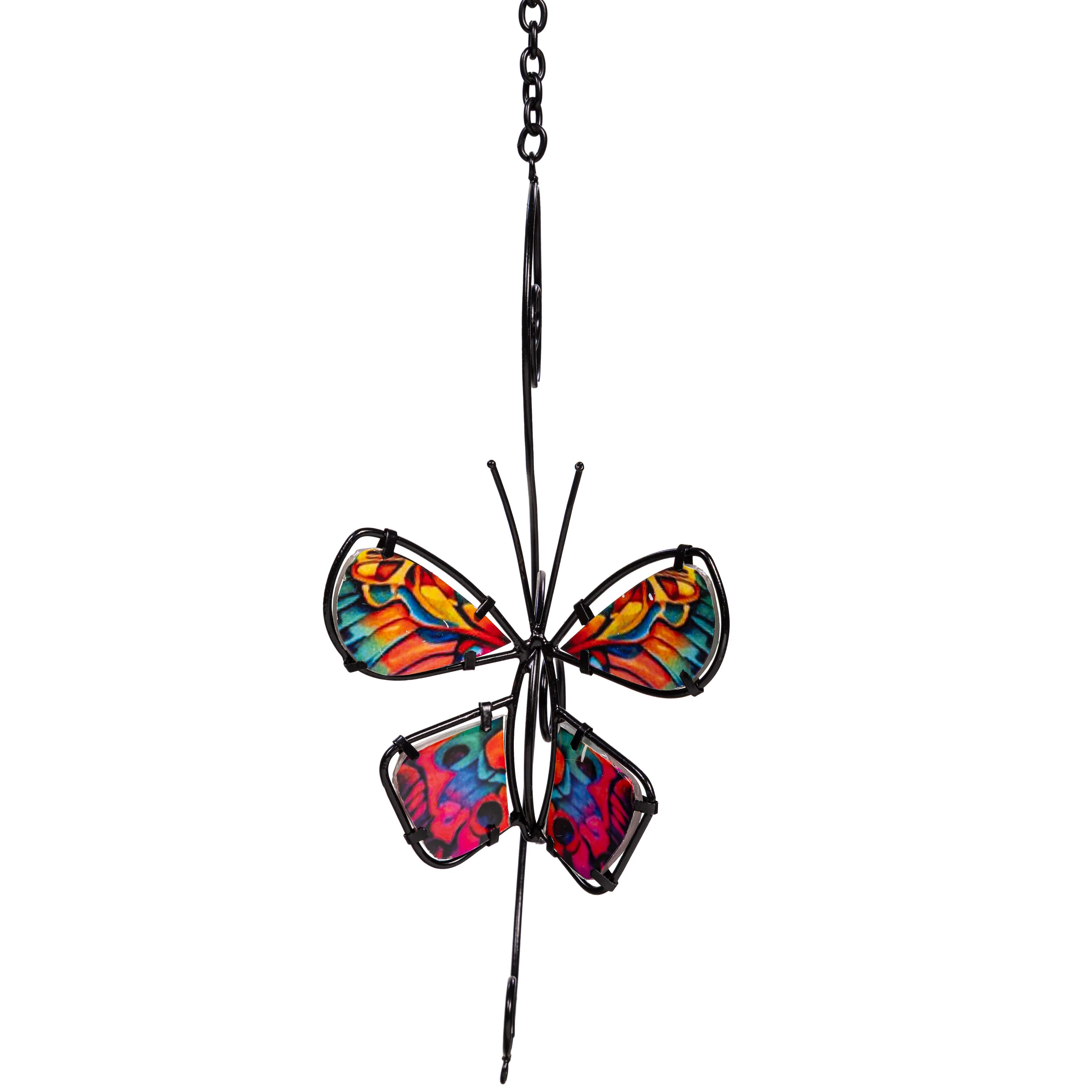 Pollinator Garden Rain Chain, Metal & Glass Butterfly, 62" - Image 6