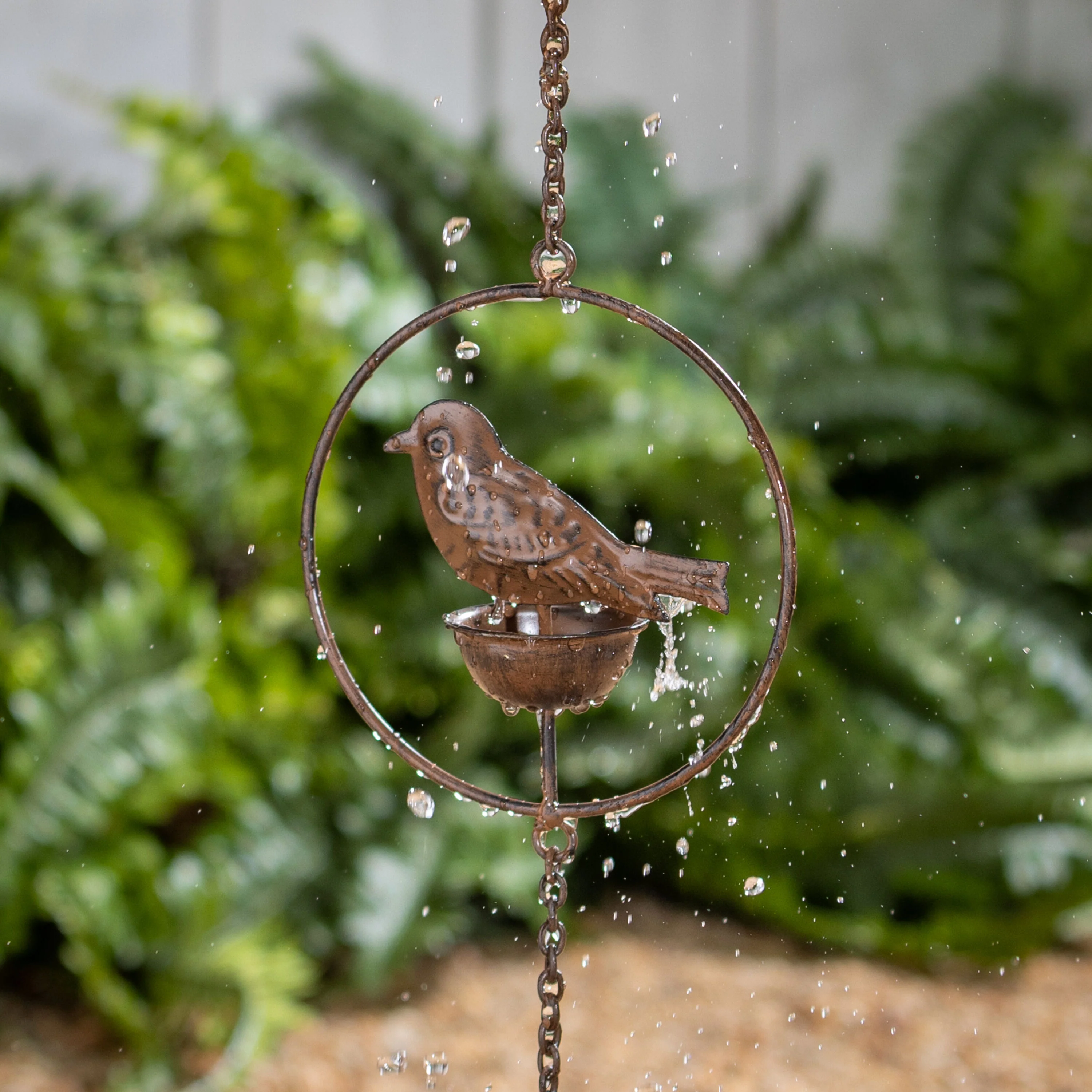 What She Shed Rain Chain, Metal, Bronze Bird, 72" - Image 2
