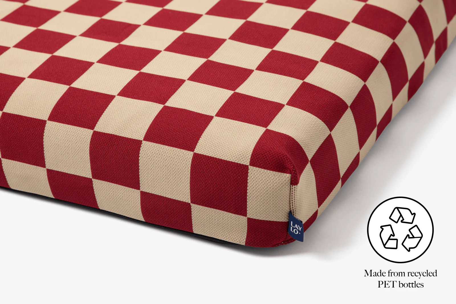 Red Checker | Dog Bed with Cover - Image 2