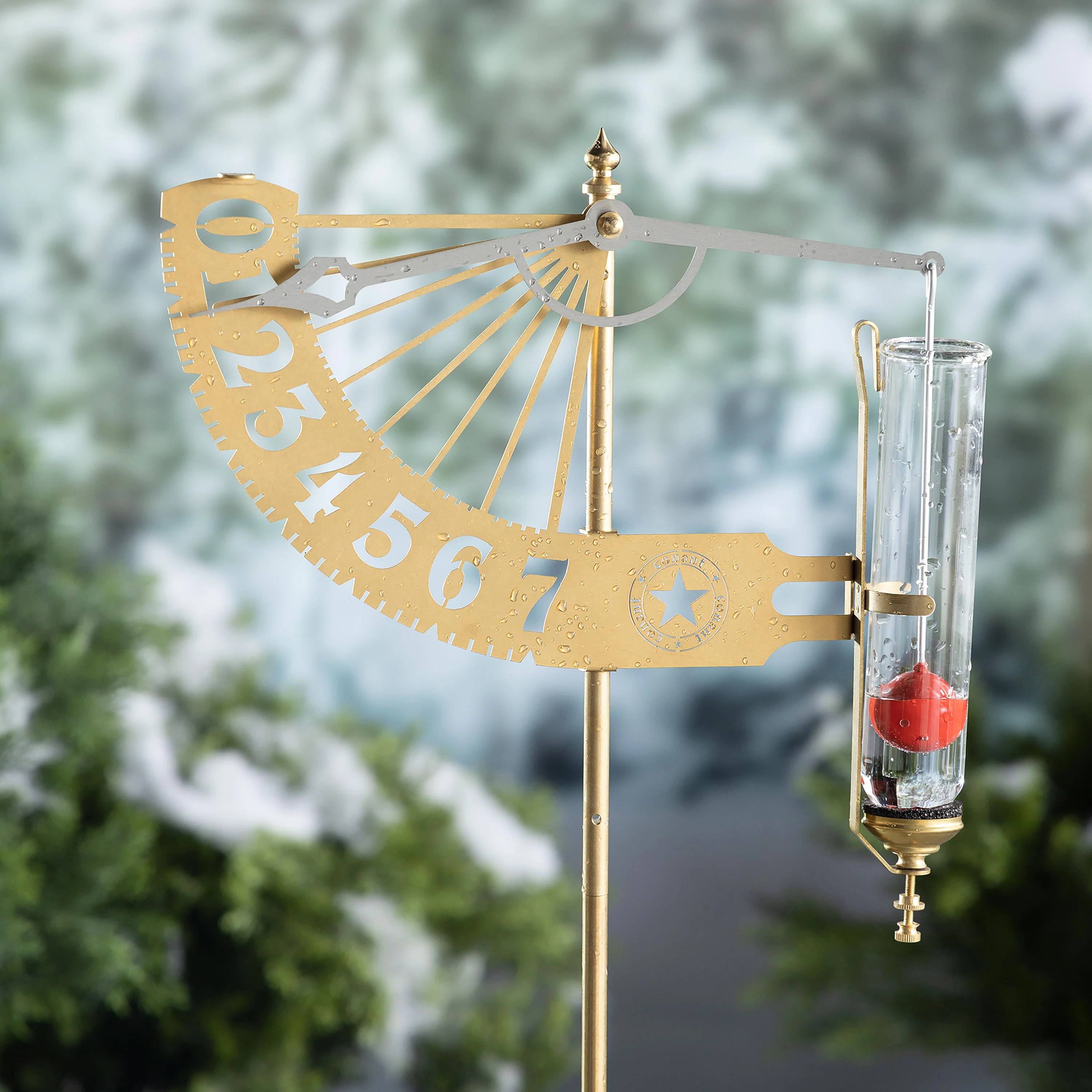 29" Jeffersonian Metal Rain Gauge Garden Stake - Image 3