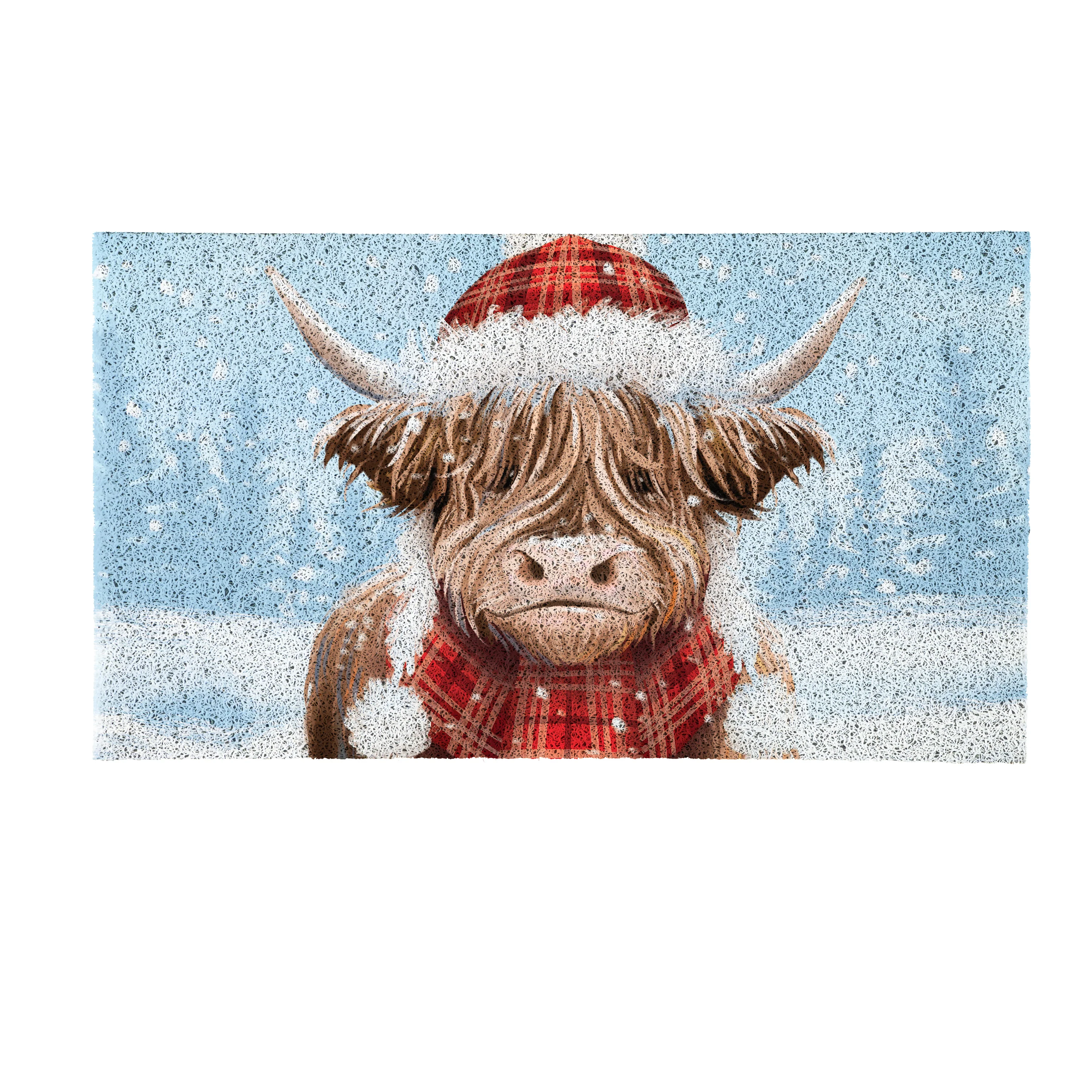 Holly Homestead Highland Cow PVC Mat, 28"x16” - Image 2