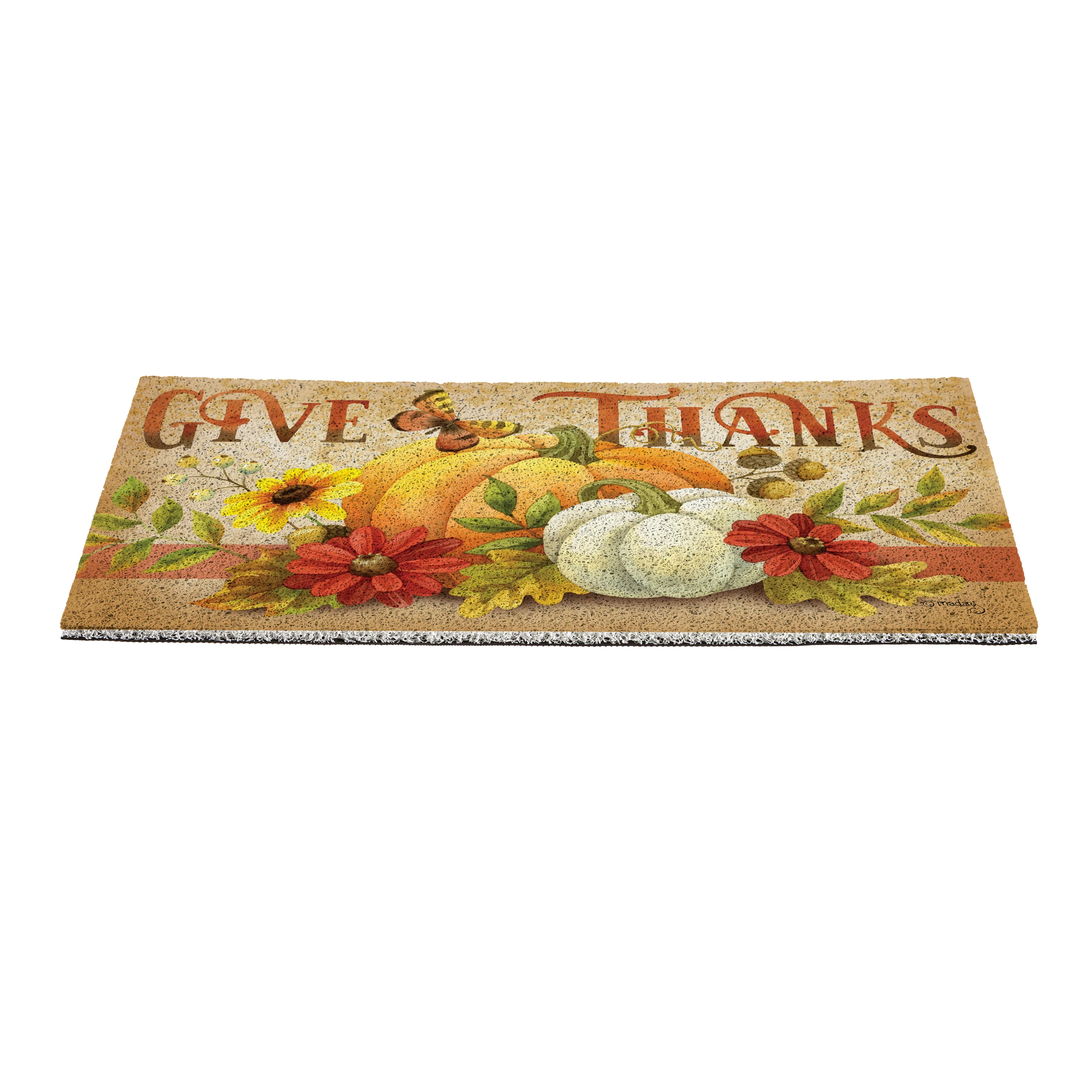 Grateful Gatherings PVC Trapper Mat, "Give Thanks" 28"x16" - Image 3