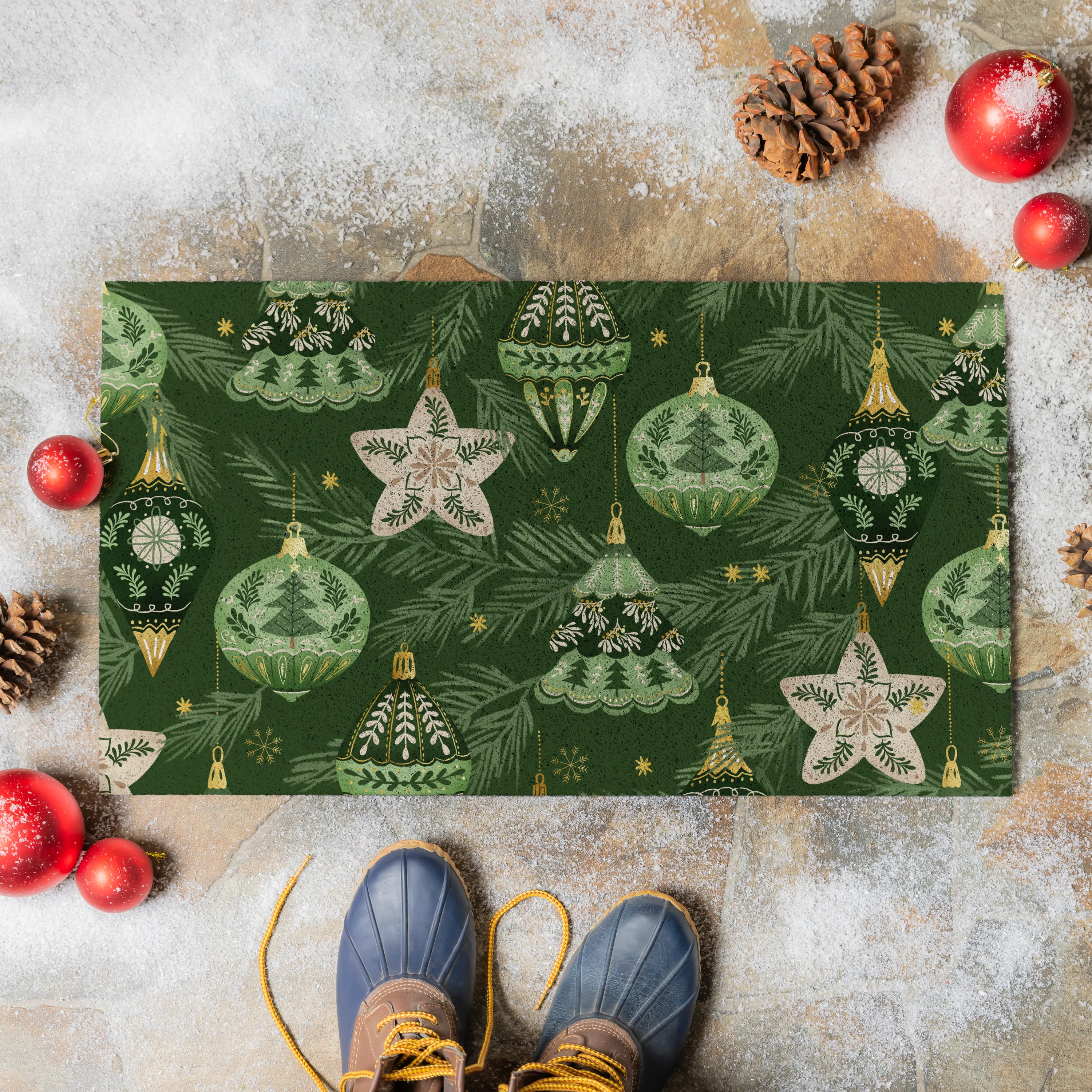 Shades of Green PVC Mat, 28"x16”