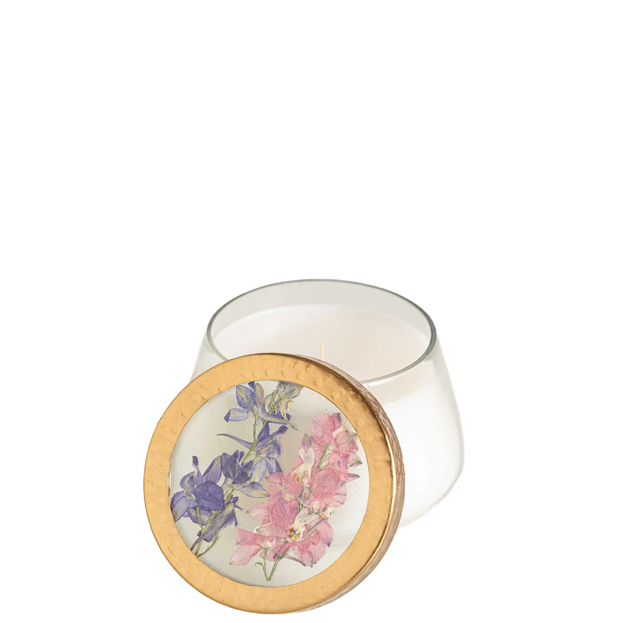 Roman Lavender Medium Pressed Floral Candle - Image 2