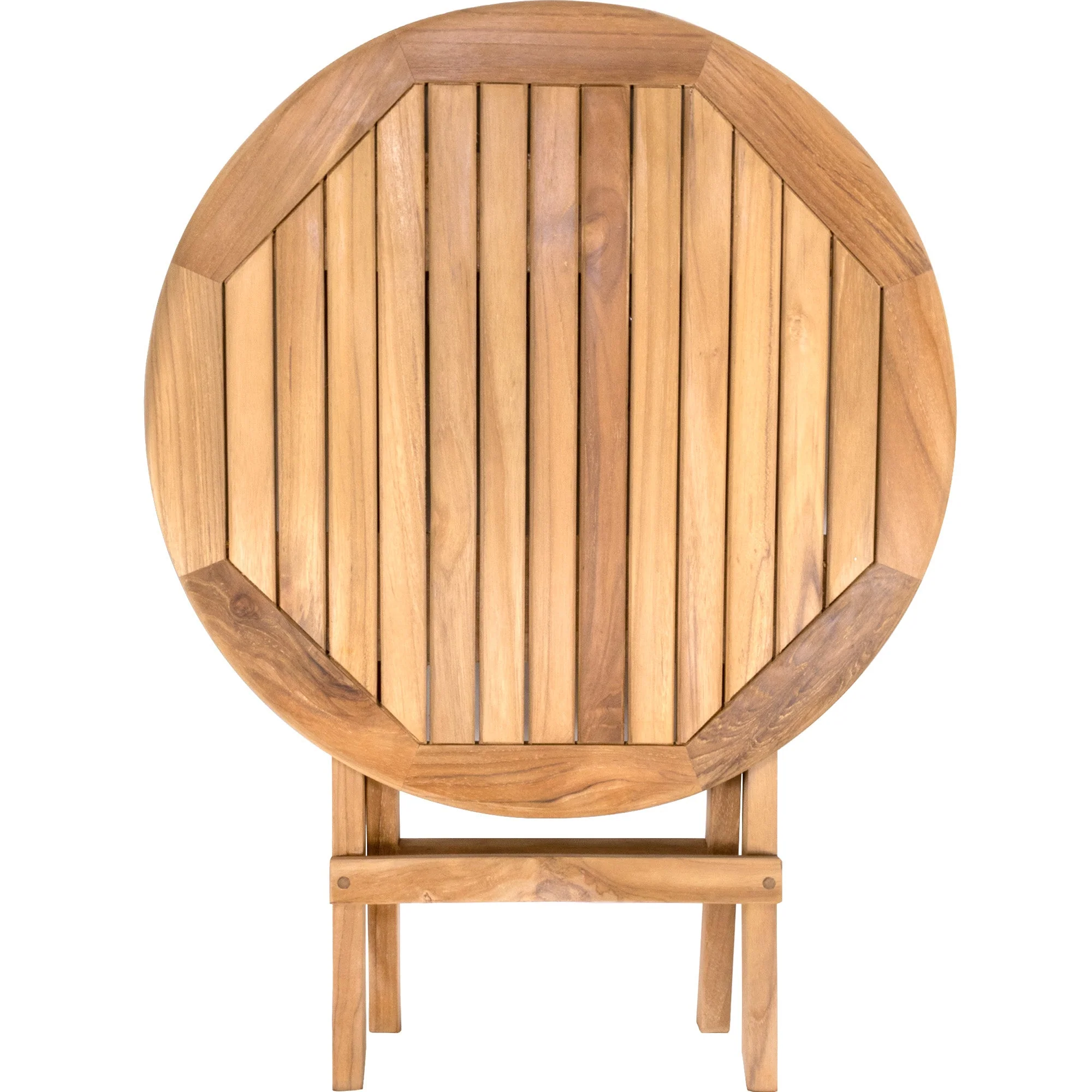 Ruger Natural Teak Outdoor Round Folding Side Table - 20" - Image 6