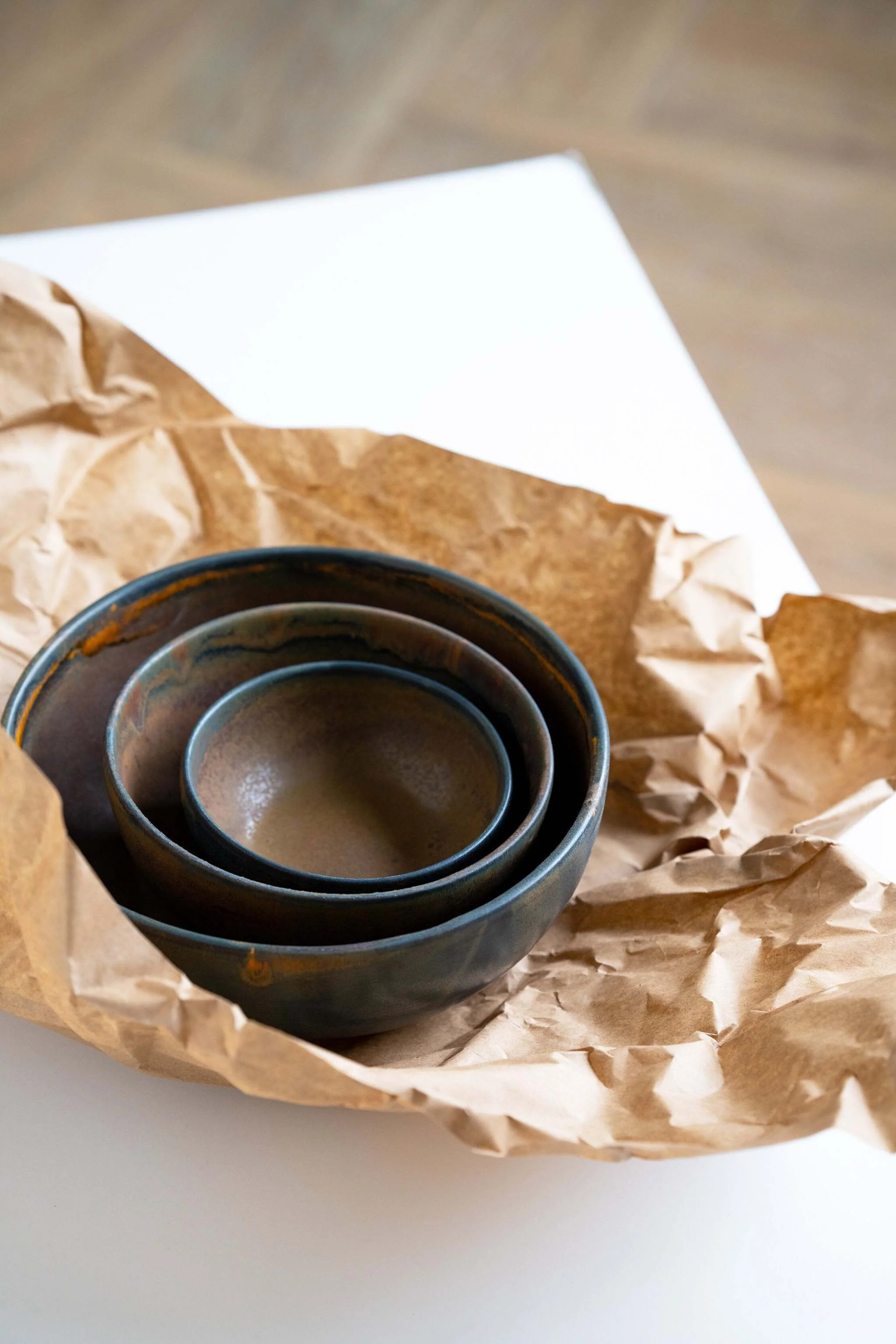 Rust Stoneware Nesting Bowl Set - Image 9