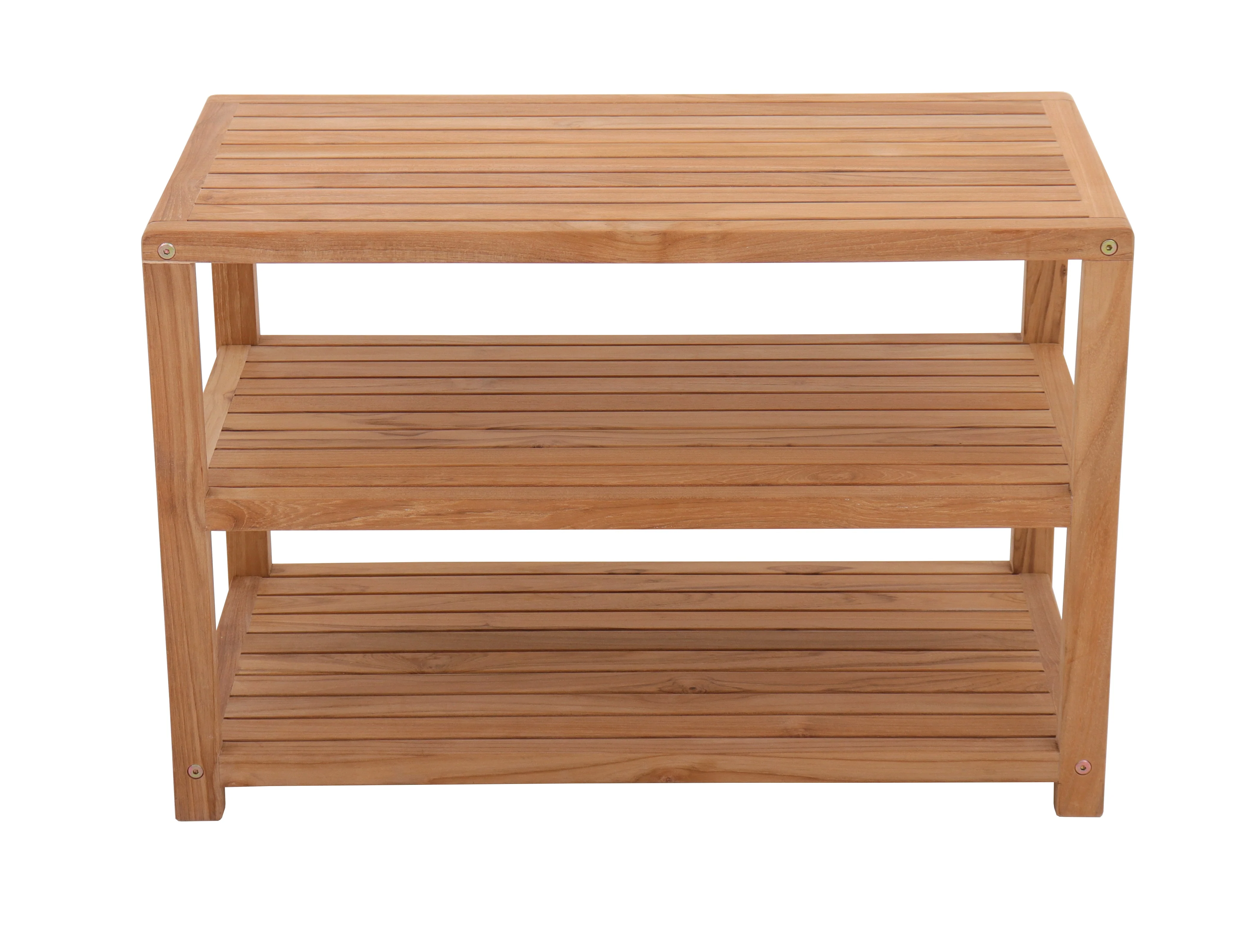 Savannah Natural Teak Shower and Spa/Bathroom/Outdoor - Storage Bench with Shelves- 28" or 40" - Image 5