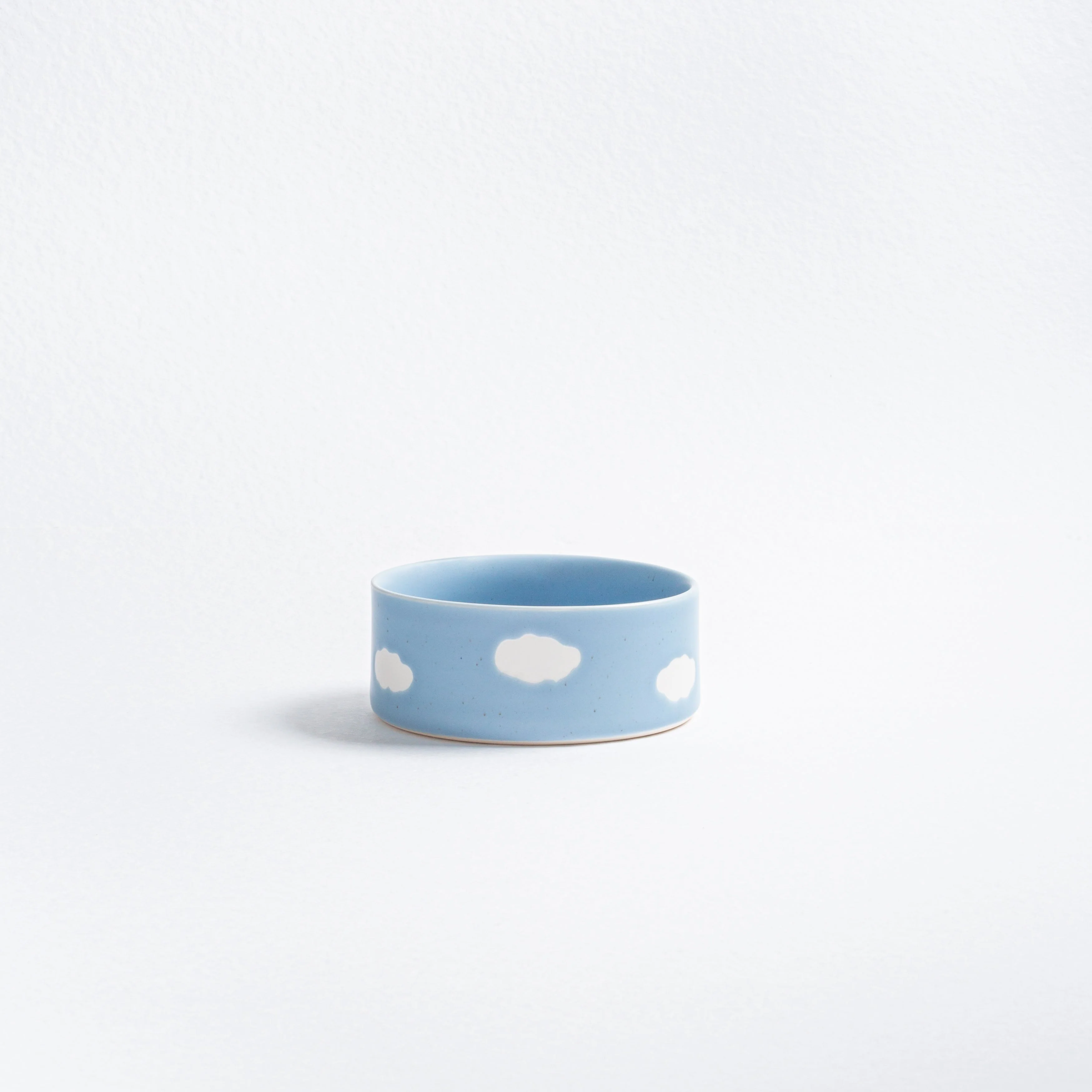 Blue Stoneware Ceramic Pet Bowls Medium, Set of 2 - Image 3