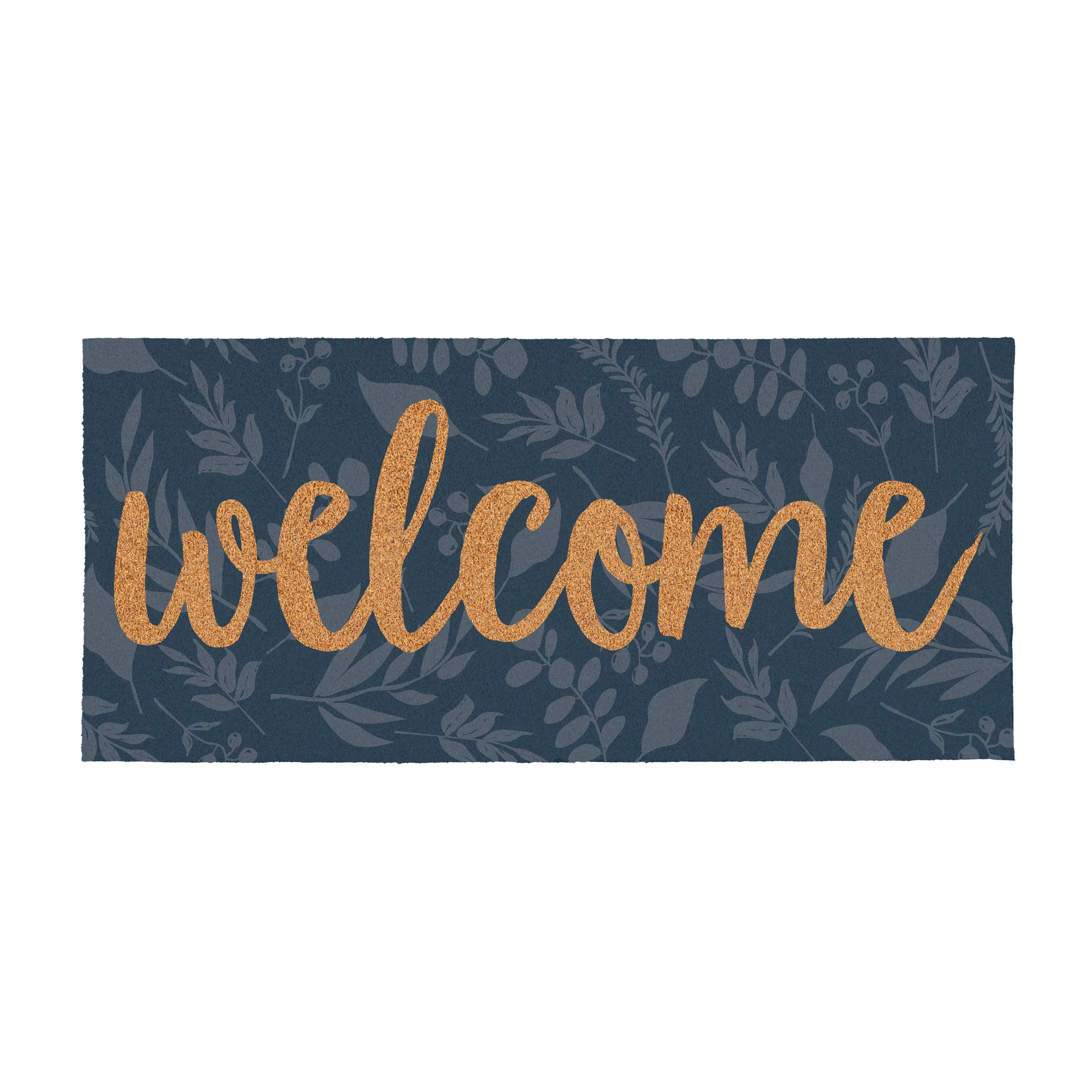 Grateful Gatherings Welcome Friends of Fall Flocked Coir Sassafras Switch Mat, "Welcome", 22"x10" - Image 2