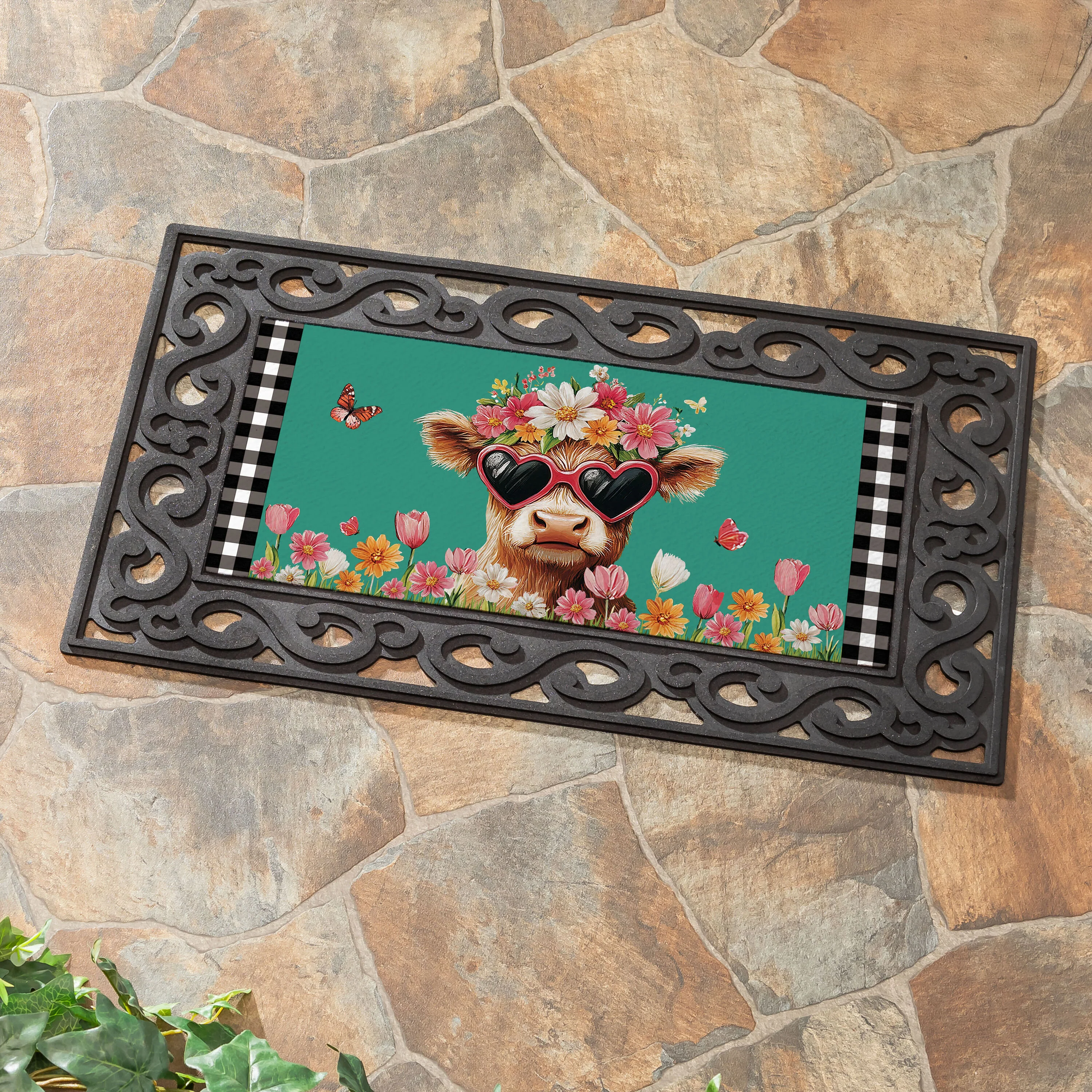 Floral Sunglasses Highland Cow Sassafras Switch Mat - Image 2