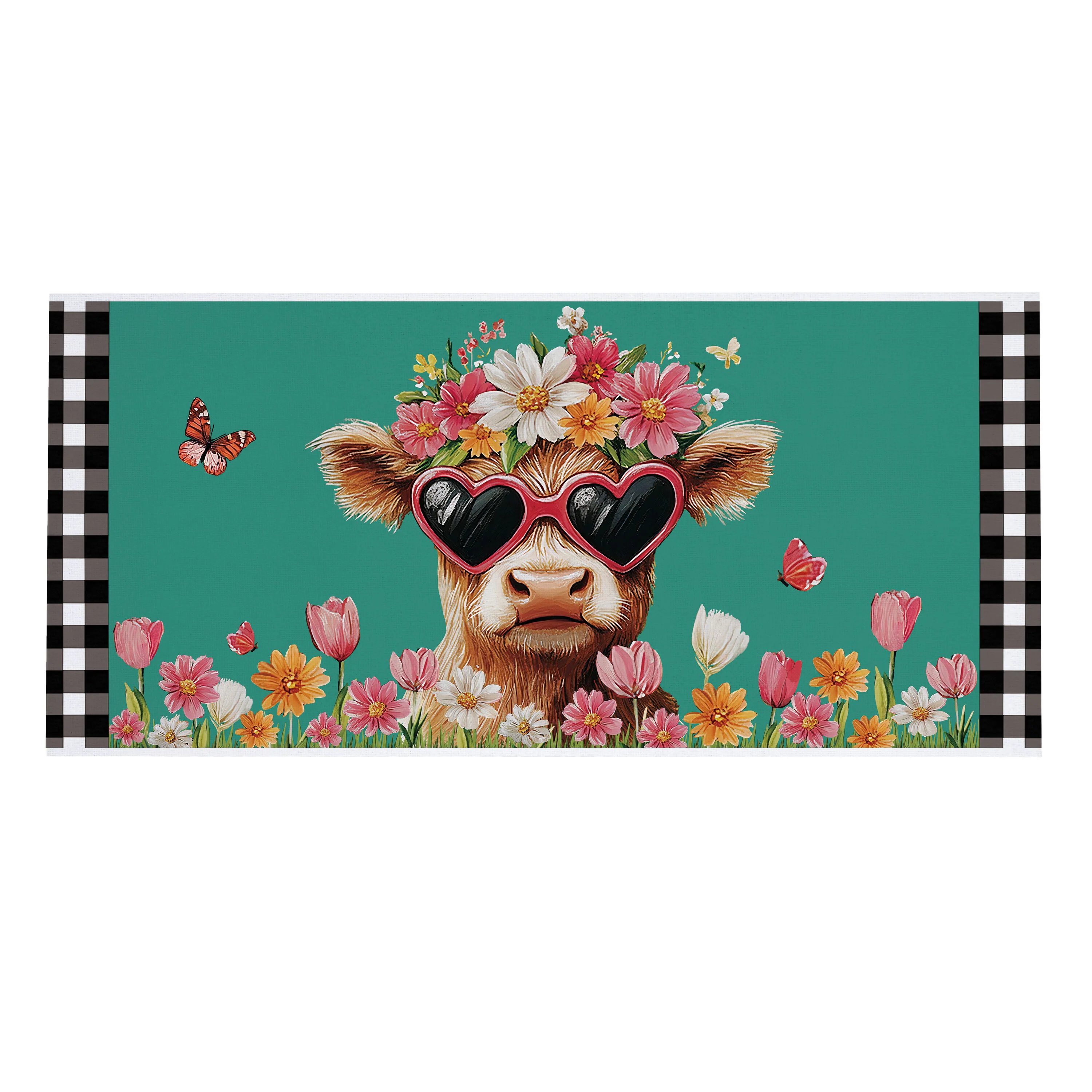 Floral Sunglasses Highland Cow Sassafras Switch Mat - Image 3