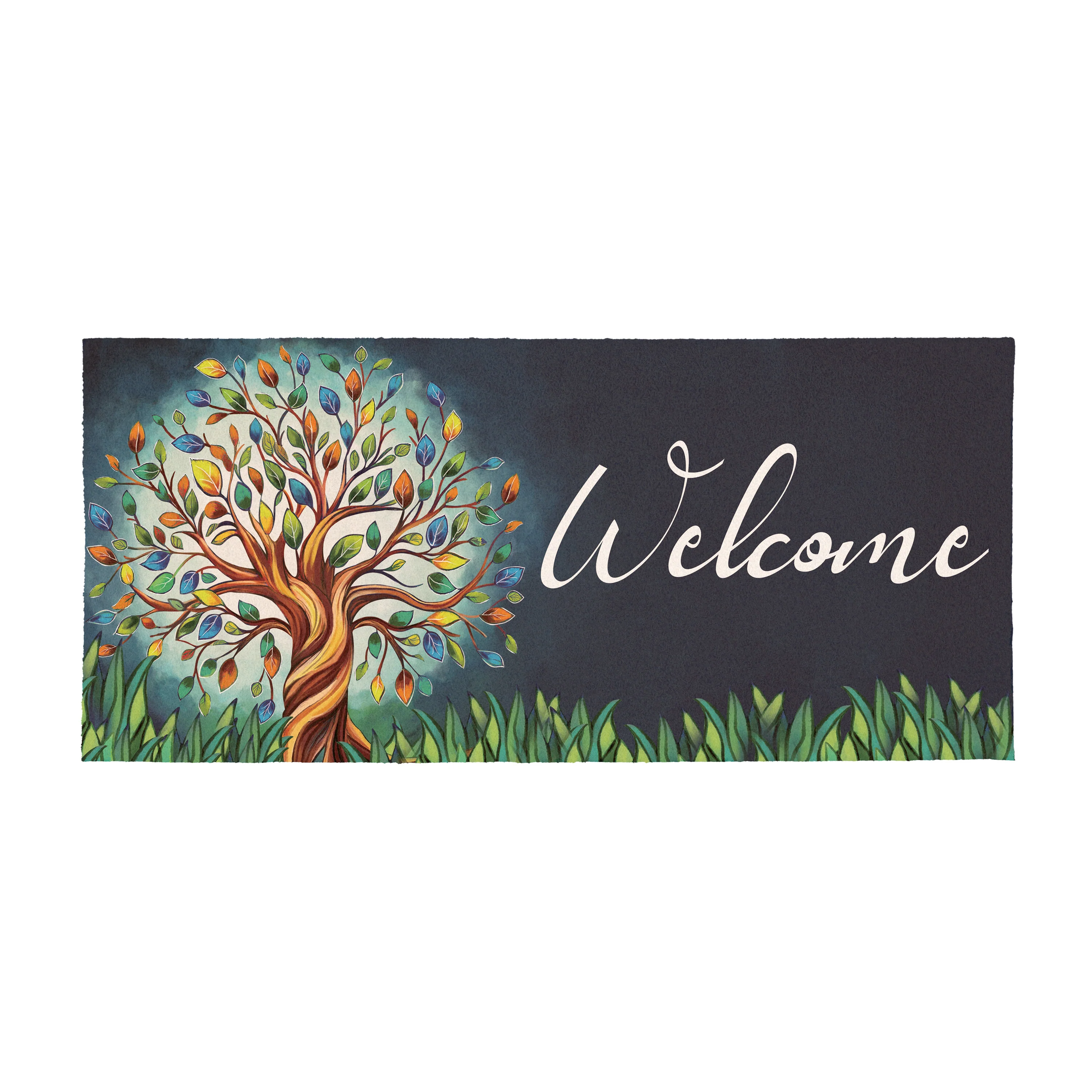 Harvest Blossom Tree Of Life Flocked Coir Sassafras Mat, 22"x10” - Image 2