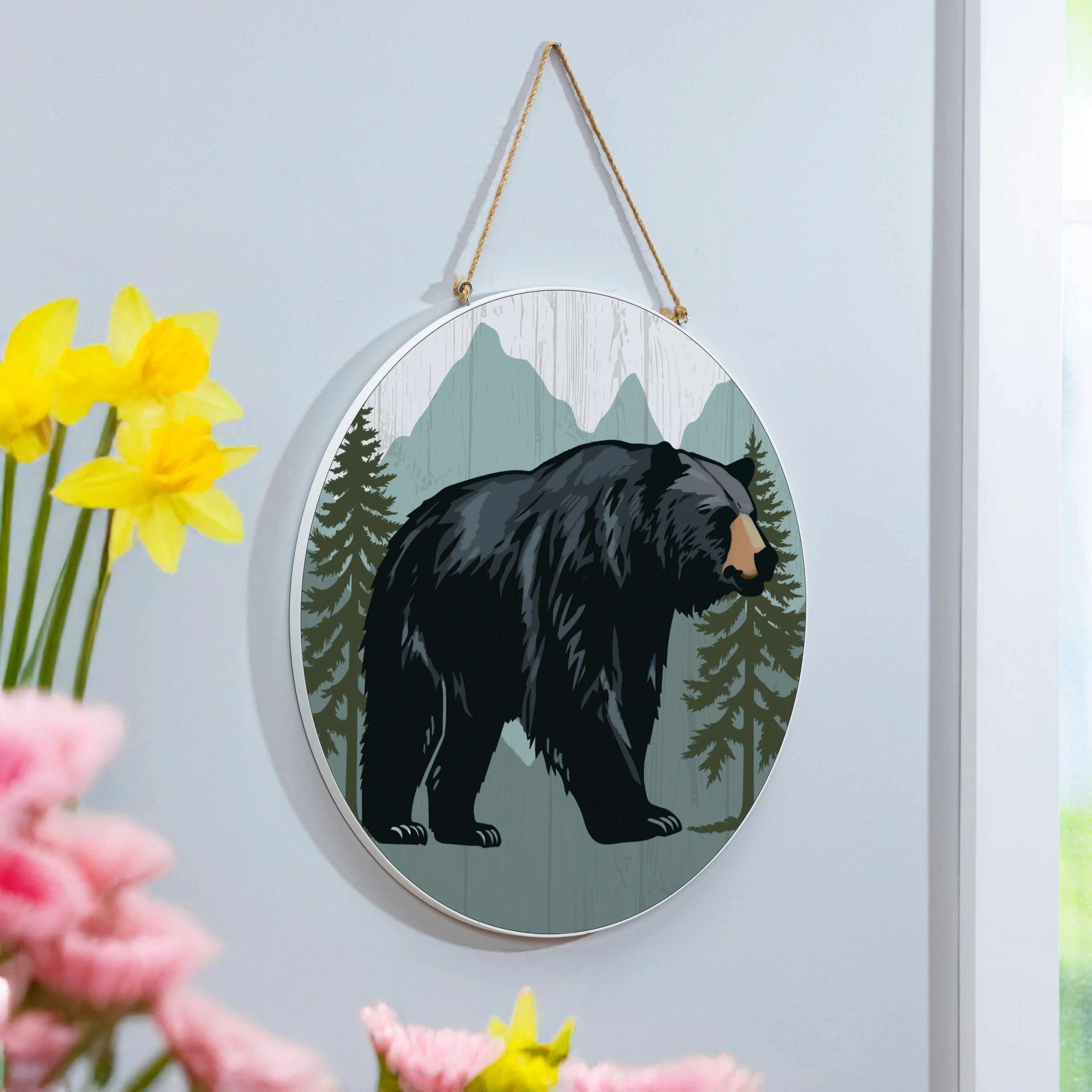 High Country Wilderness Wood Door Décor, Bear, 18" - Image 2