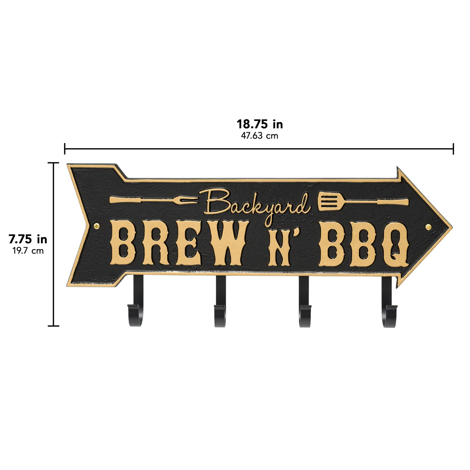 Backyard Brew N' BBQ Arrow Hook Plaque - Image 24