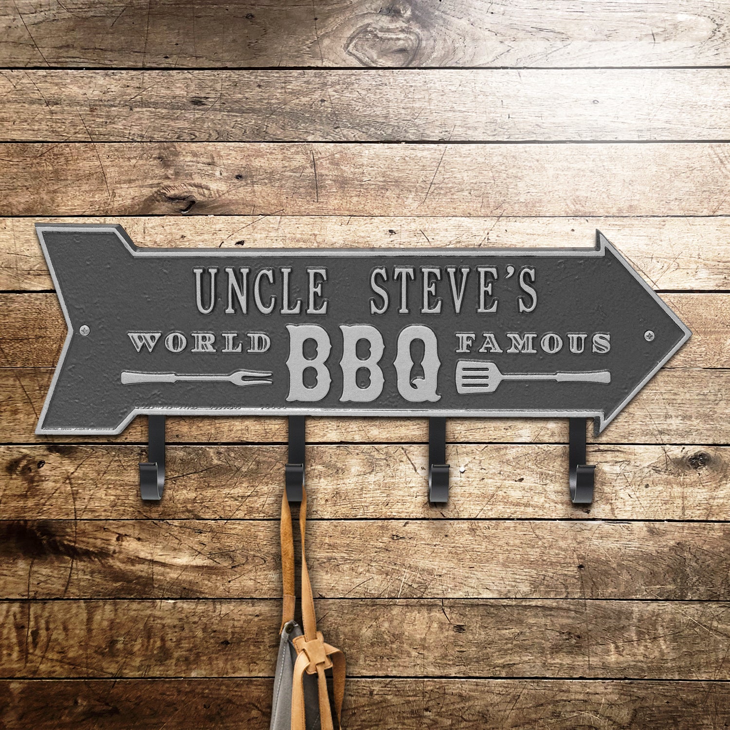 World Famous BBQ Arrow Personalized Hook Plaque - Image 18