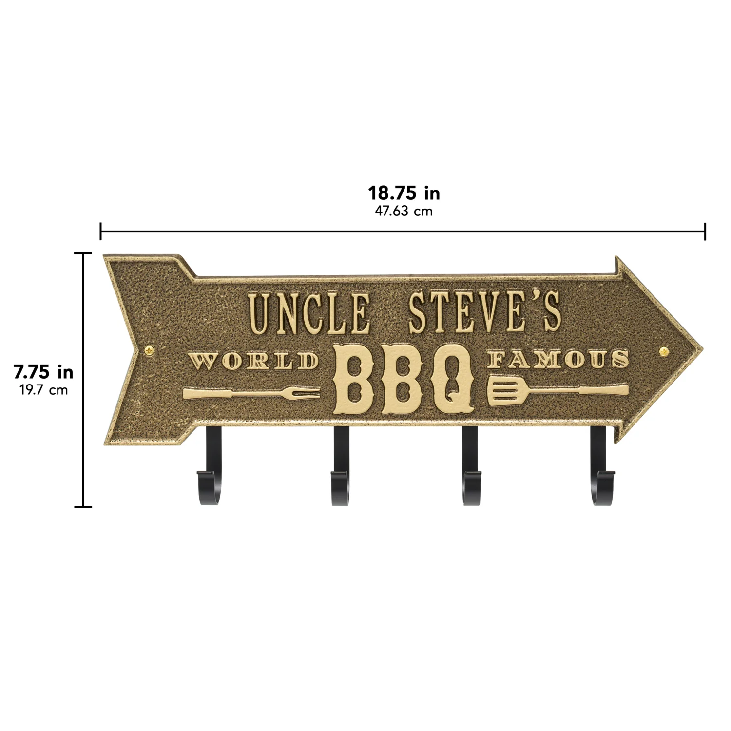 World Famous BBQ Arrow Personalized Hook Plaque - Image 19