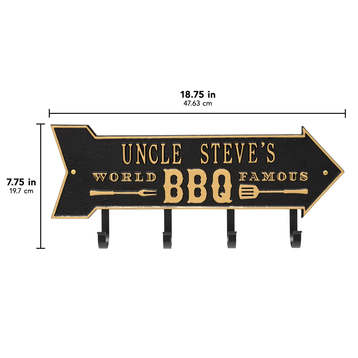 World Famous BBQ Arrow Personalized Hook Plaque - Image 21