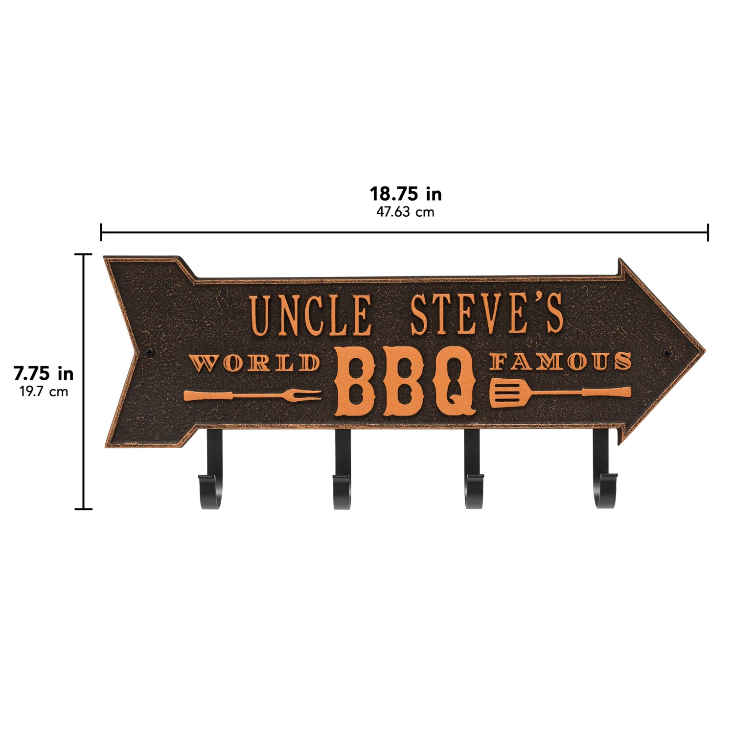 World Famous BBQ Arrow Personalized Hook Plaque - Image 24
