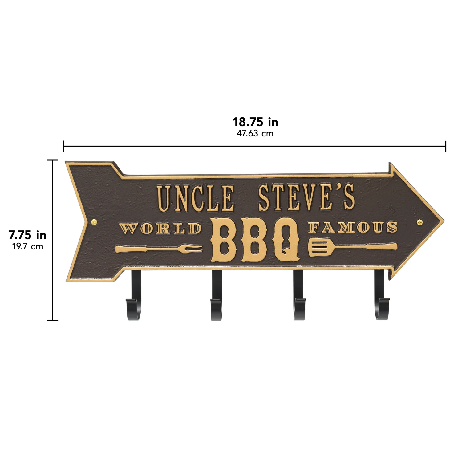World Famous BBQ Arrow Personalized Hook Plaque - Image 25