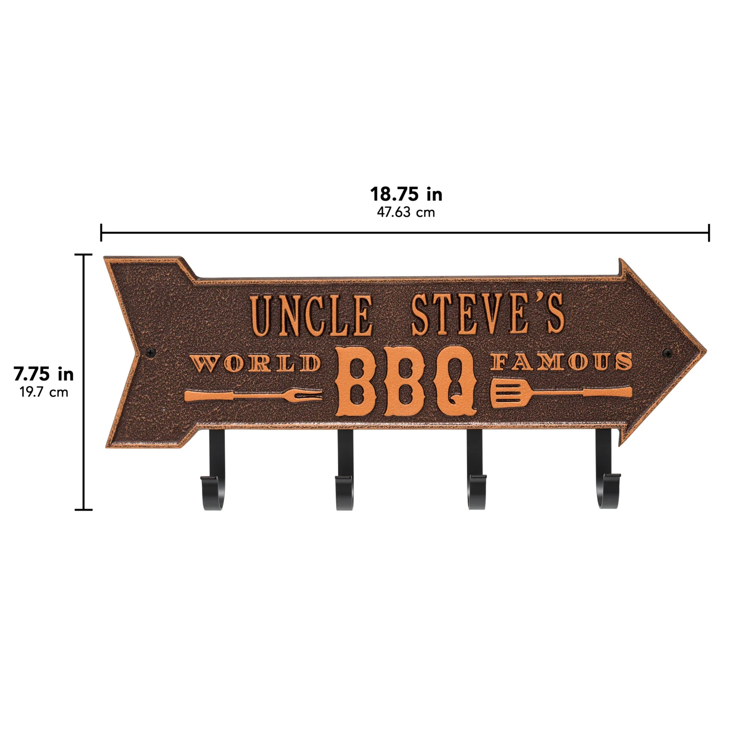 World Famous BBQ Arrow Personalized Hook Plaque - Image 29