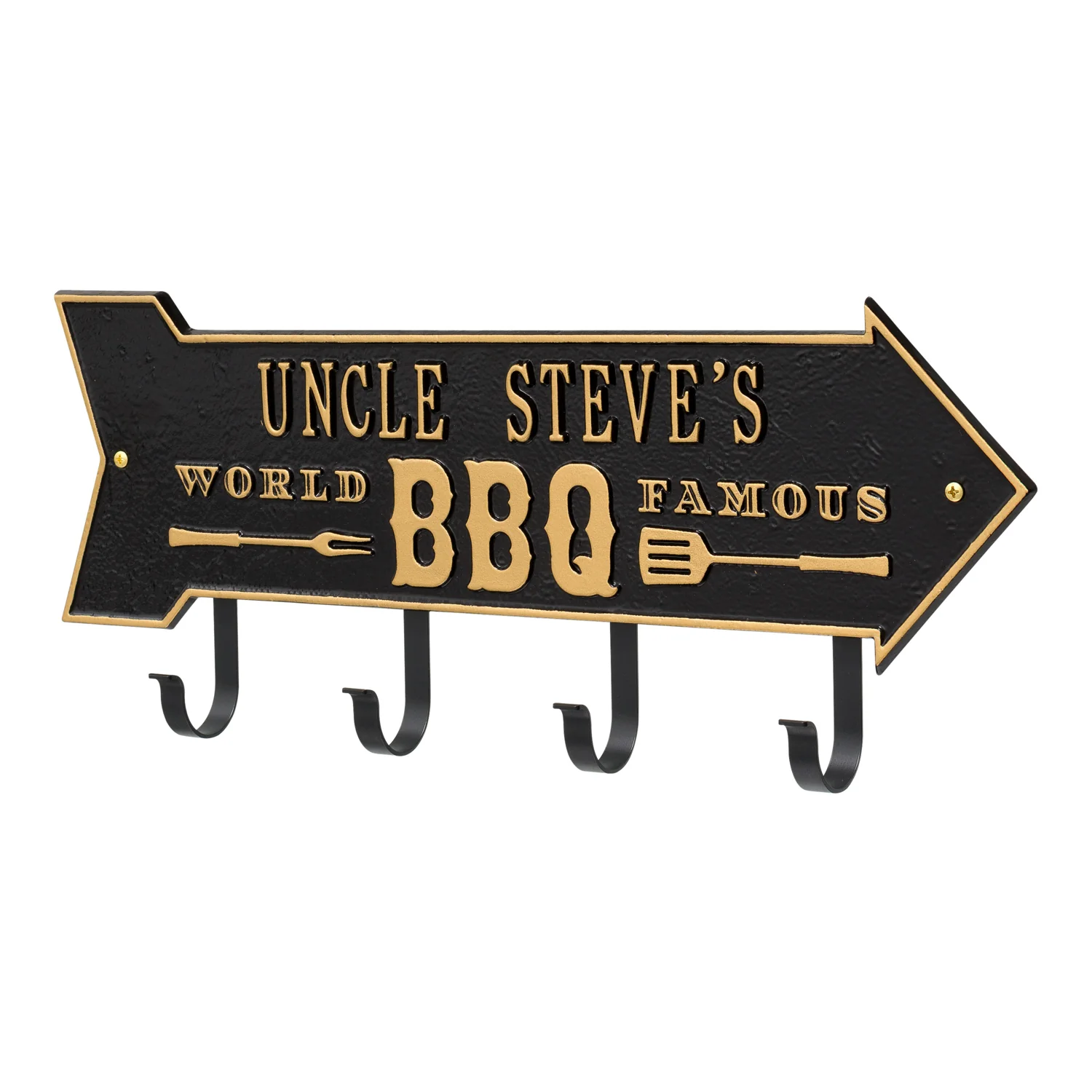 World Famous BBQ Arrow Personalized Hook Plaque - Image 39