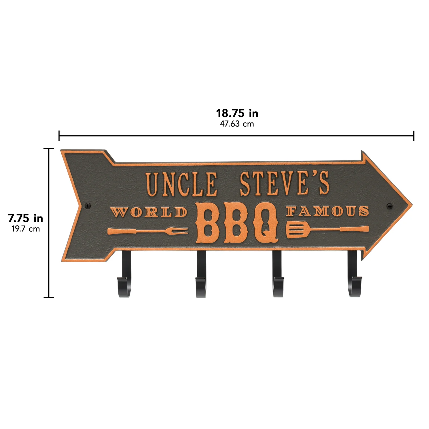 World Famous BBQ Arrow Personalized Hook Plaque - Image 41