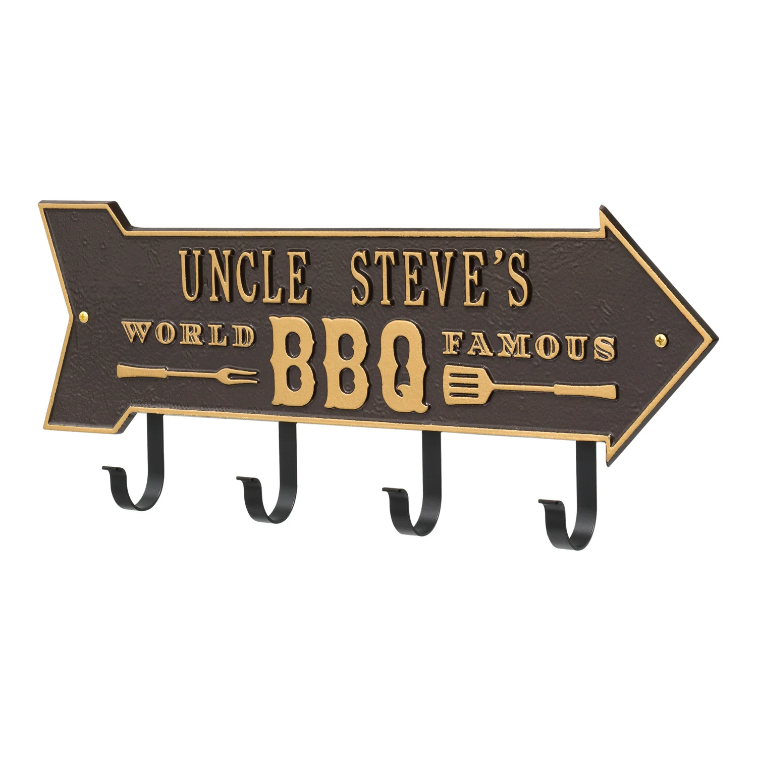 World Famous BBQ Arrow Personalized Hook Plaque - Image 43