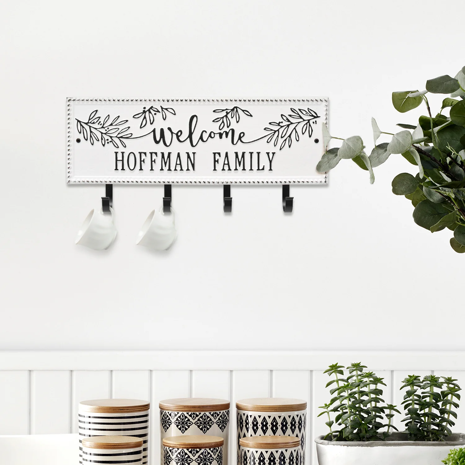 Welcome Family Beaded Rectangle Personalized Hook Plaque - Image 10
