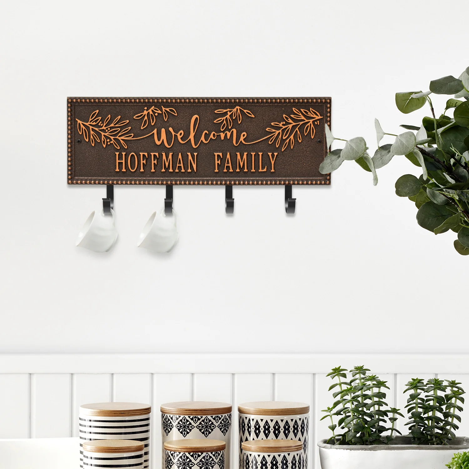 Welcome Family Beaded Rectangle Personalized Hook Plaque - Image 15