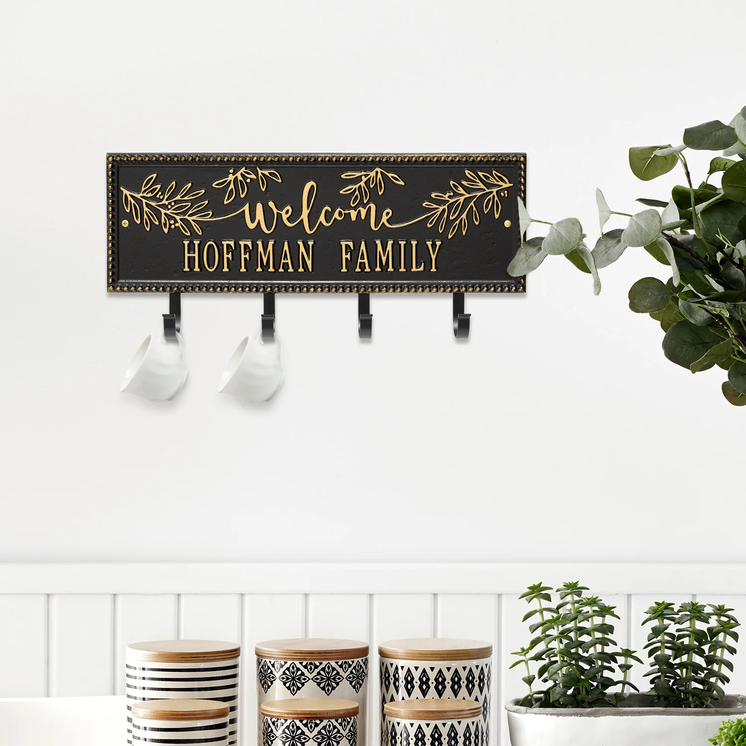 Welcome Family Beaded Rectangle Personalized Hook Plaque - Image 21