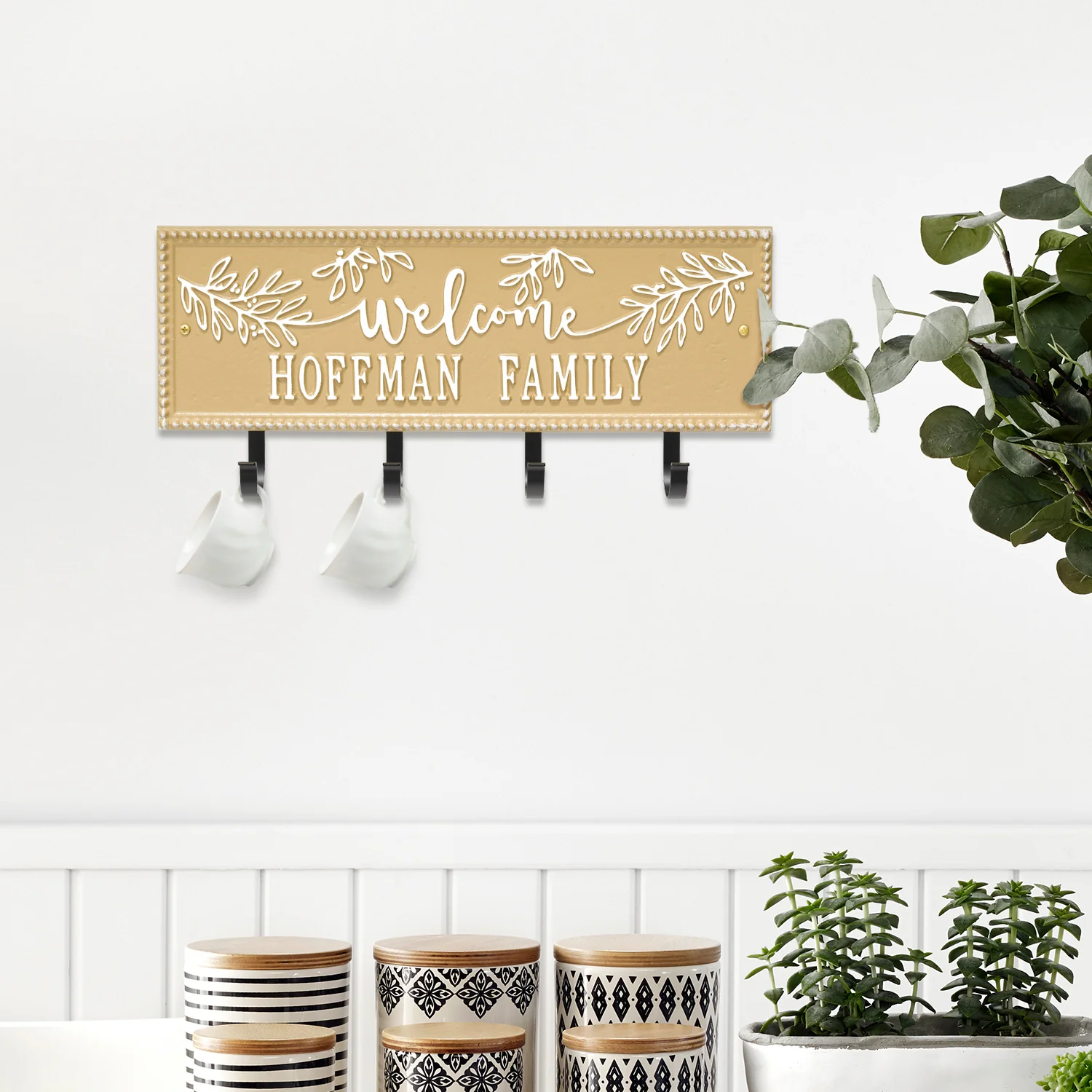 Welcome Family Beaded Rectangle Personalized Hook Plaque - Image 23