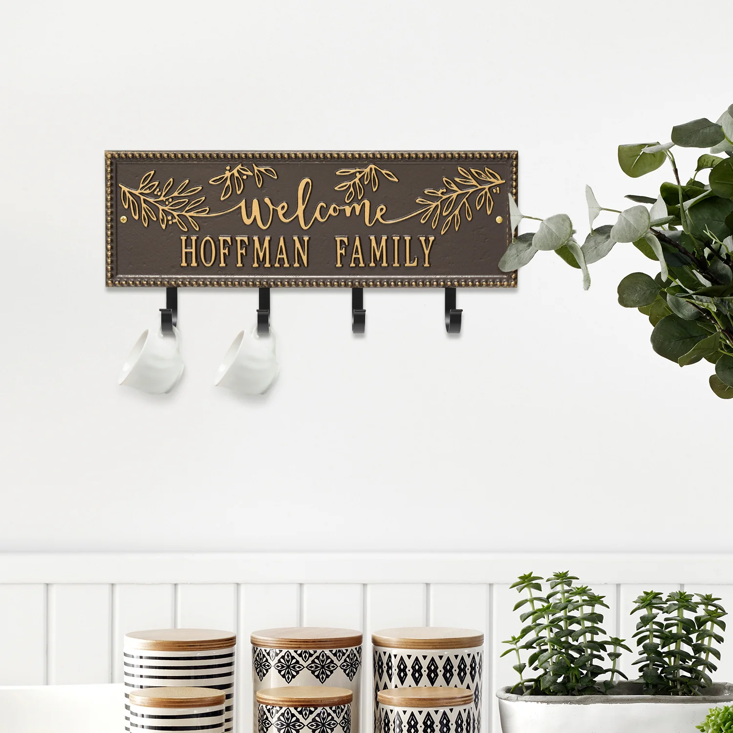 Welcome Family Beaded Rectangle Personalized Hook Plaque - Image 26