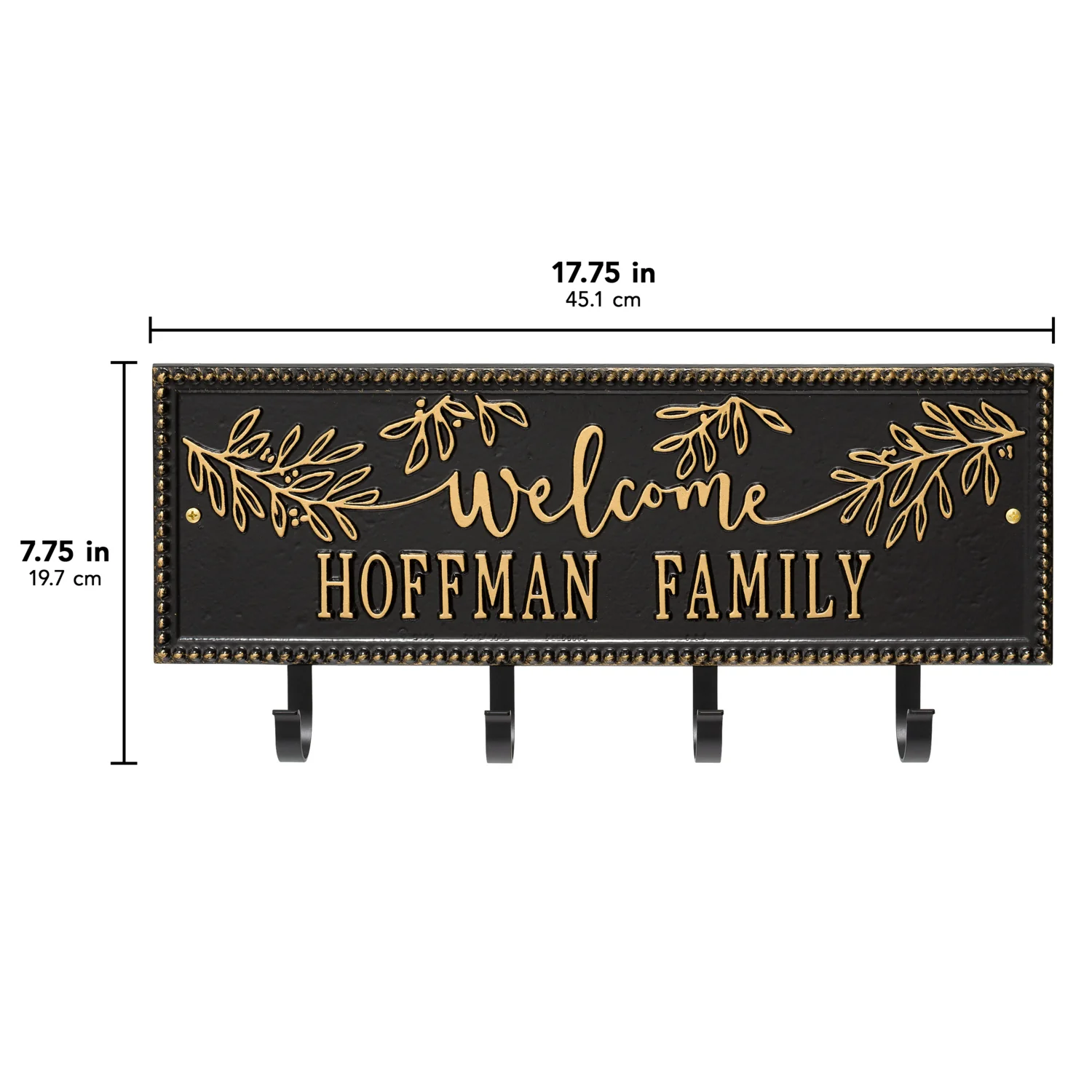 Welcome Family Beaded Rectangle Personalized Hook Plaque - Image 31