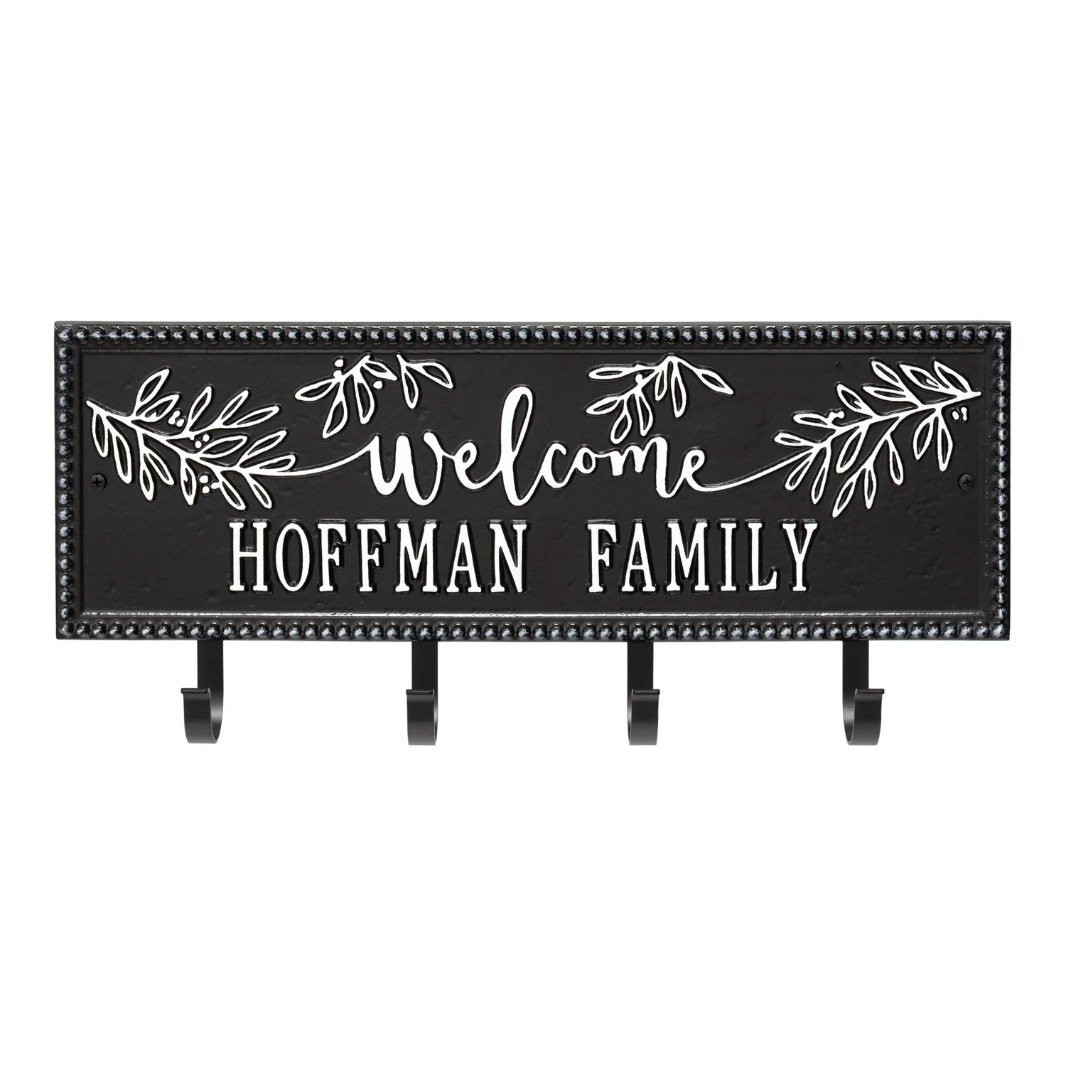 Welcome Family Beaded Rectangle Personalized Hook Plaque - Image 32