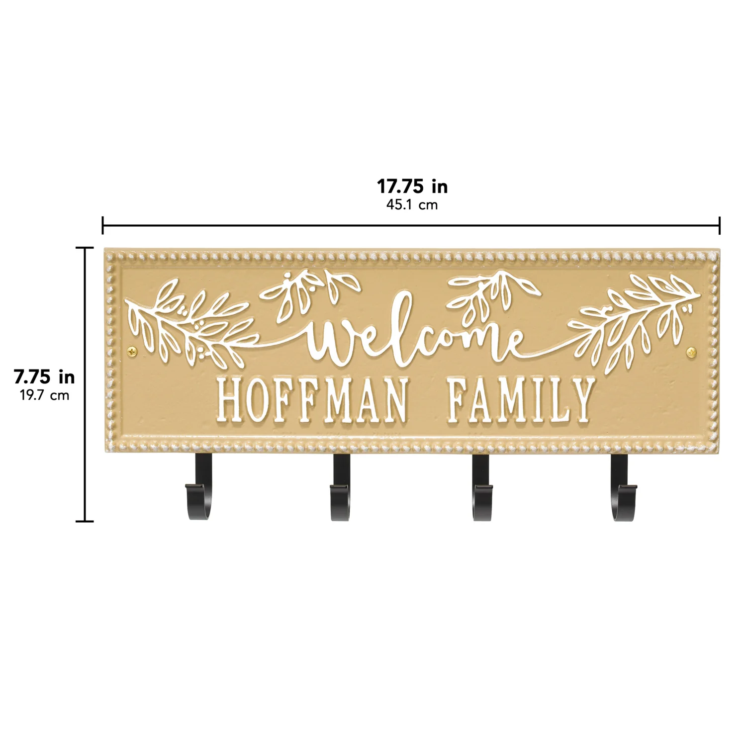 Welcome Family Beaded Rectangle Personalized Hook Plaque - Image 33