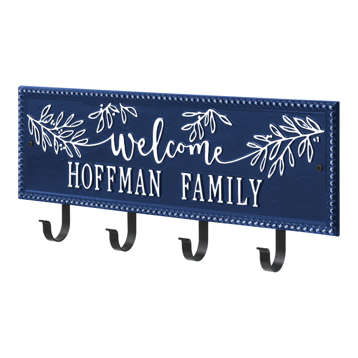 Welcome Family Beaded Rectangle Personalized Hook Plaque - Image 34