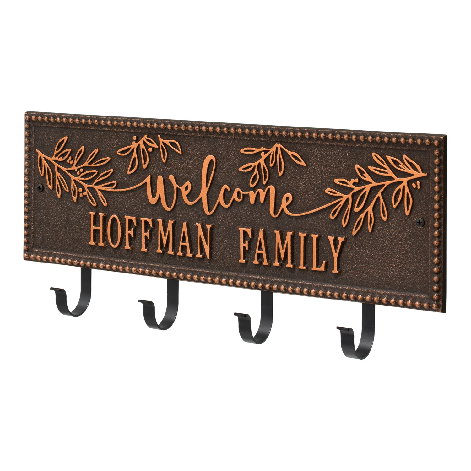Welcome Family Beaded Rectangle Personalized Hook Plaque - Image 35