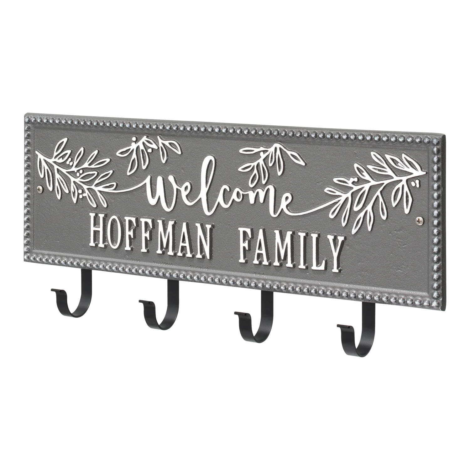 Welcome Family Beaded Rectangle Personalized Hook Plaque - Image 37