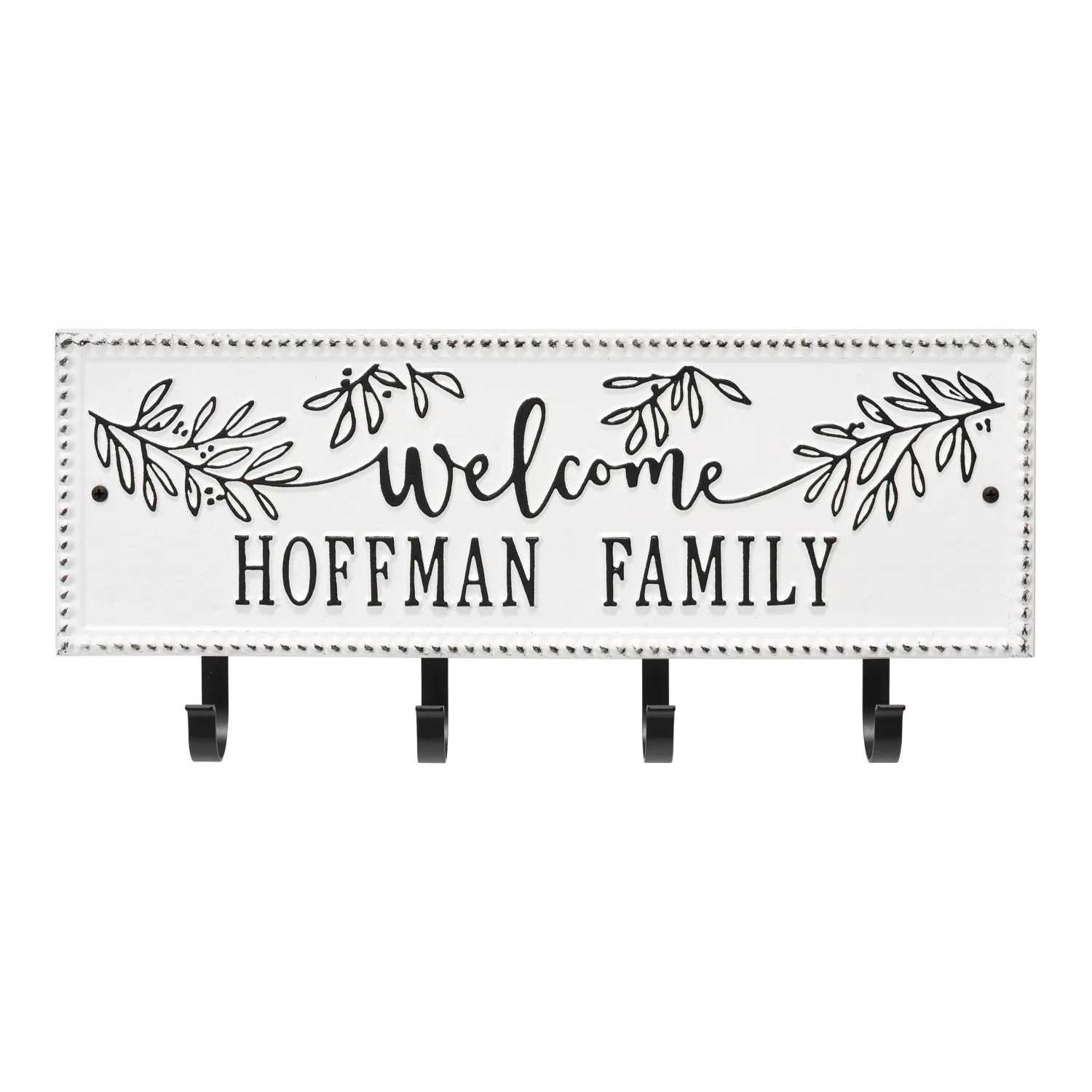 Welcome Family Beaded Rectangle Personalized Hook Plaque - Image 39