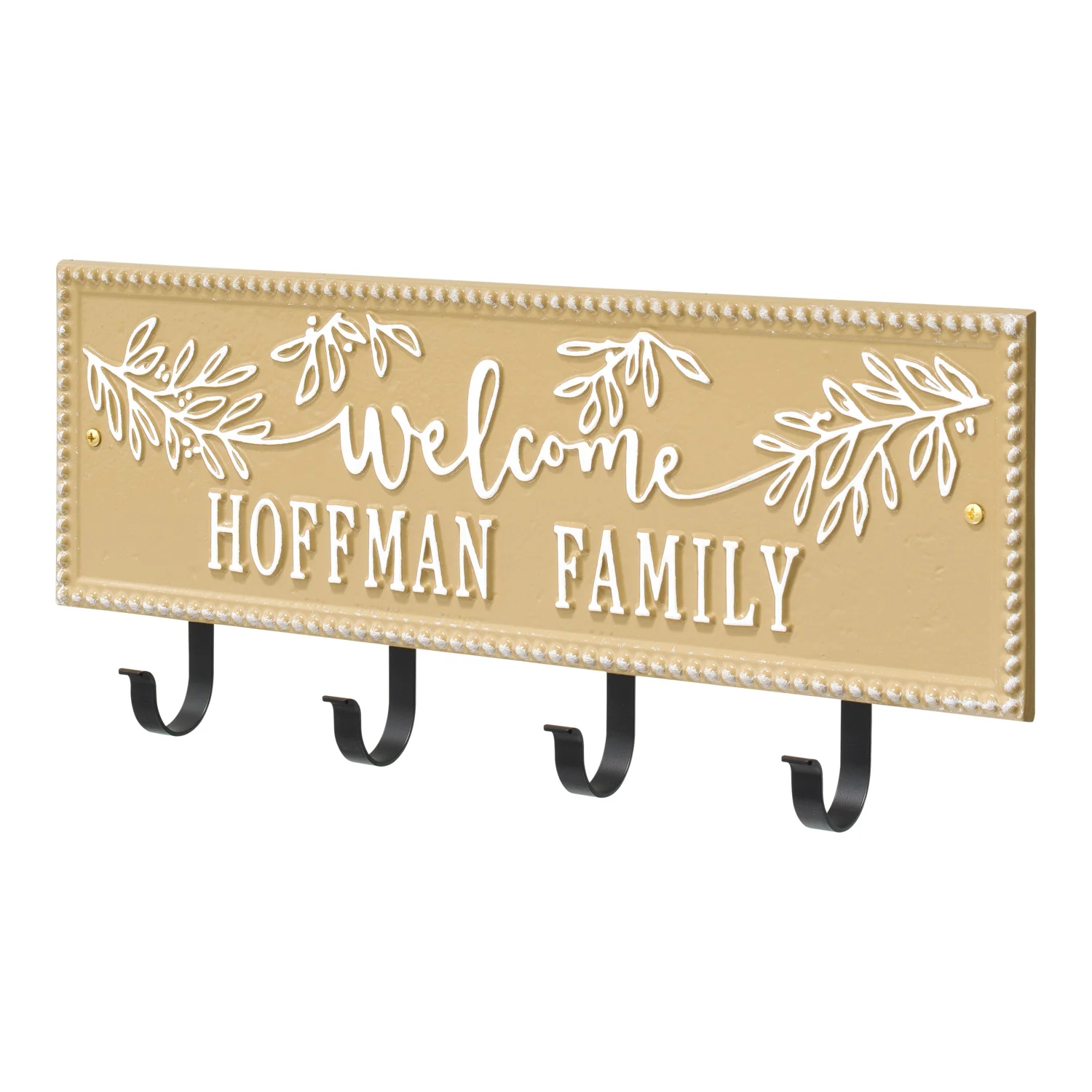 Welcome Family Beaded Rectangle Personalized Hook Plaque - Image 43