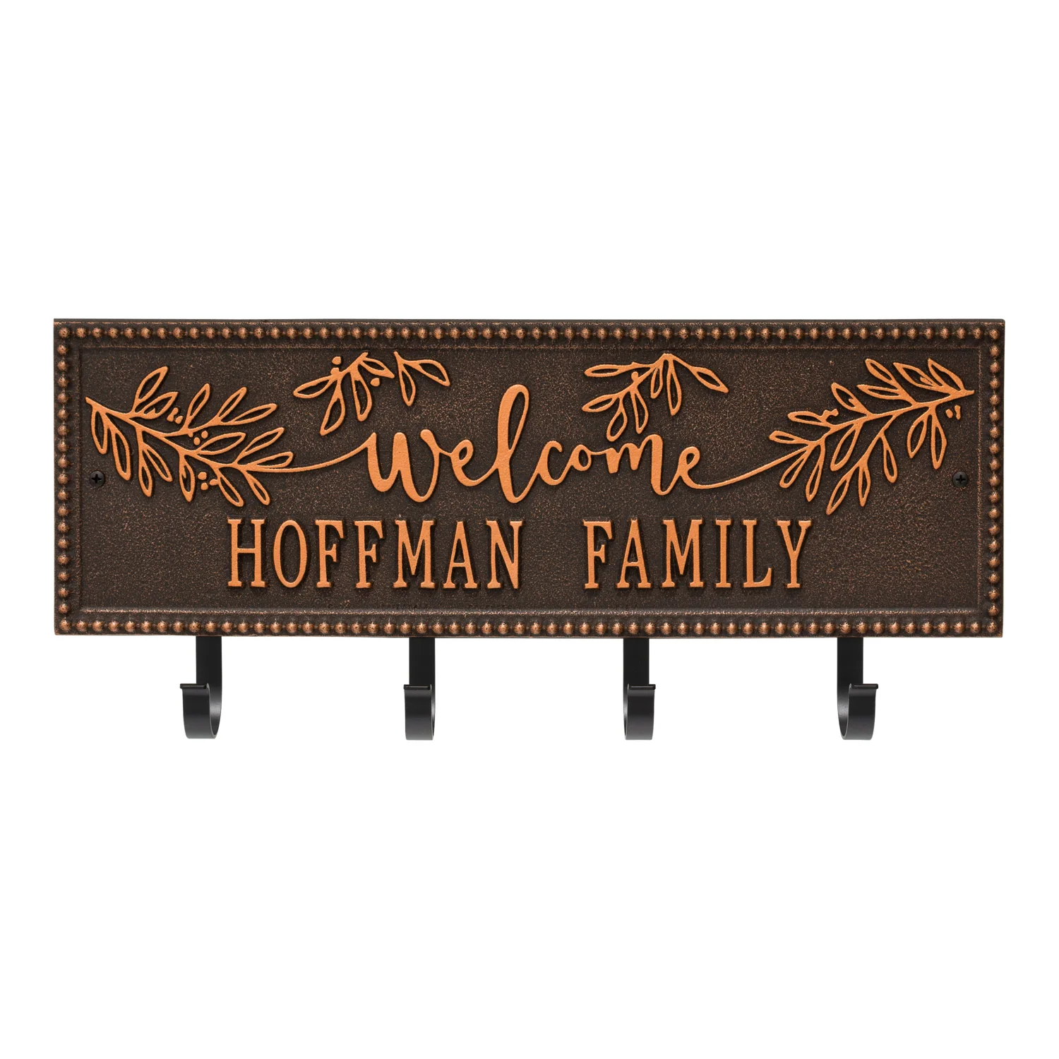 Welcome Family Beaded Rectangle Personalized Hook Plaque - Image 45