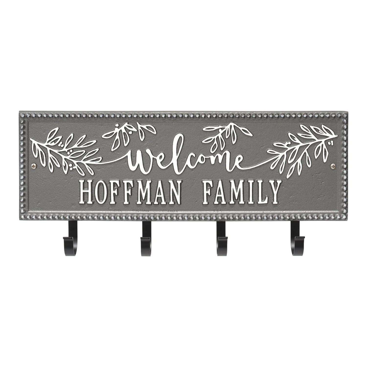 Welcome Family Beaded Rectangle Personalized Hook Plaque - Image 47