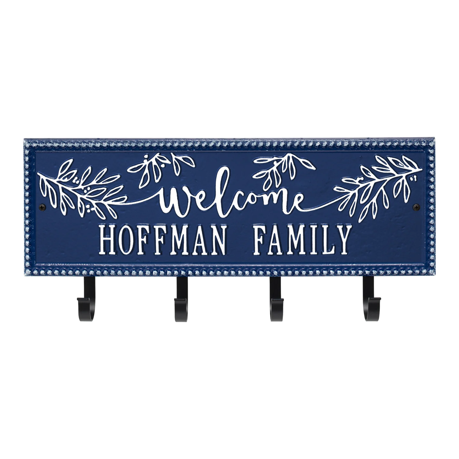 Welcome Family Beaded Rectangle Personalized Hook Plaque - Image 54