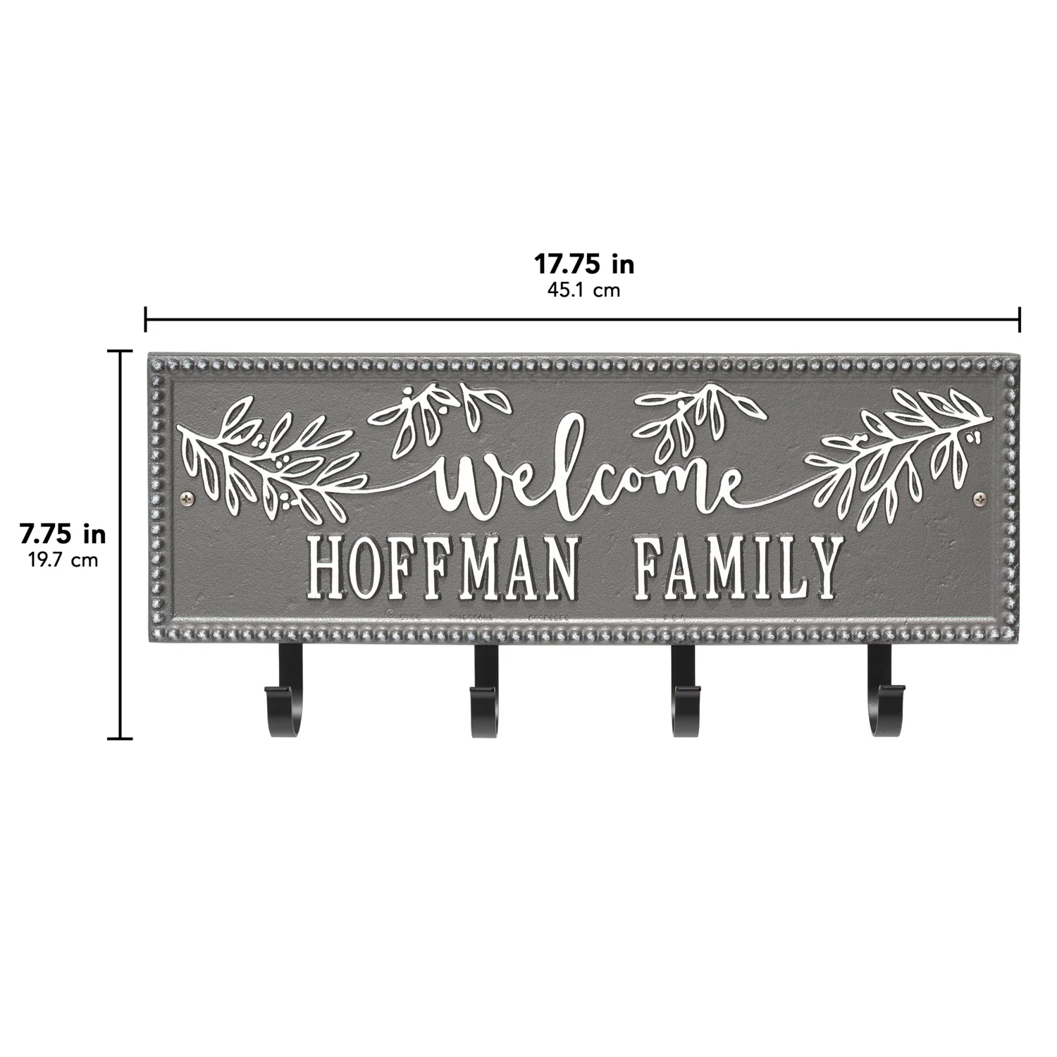 Welcome Family Beaded Rectangle Personalized Hook Plaque - Image 57
