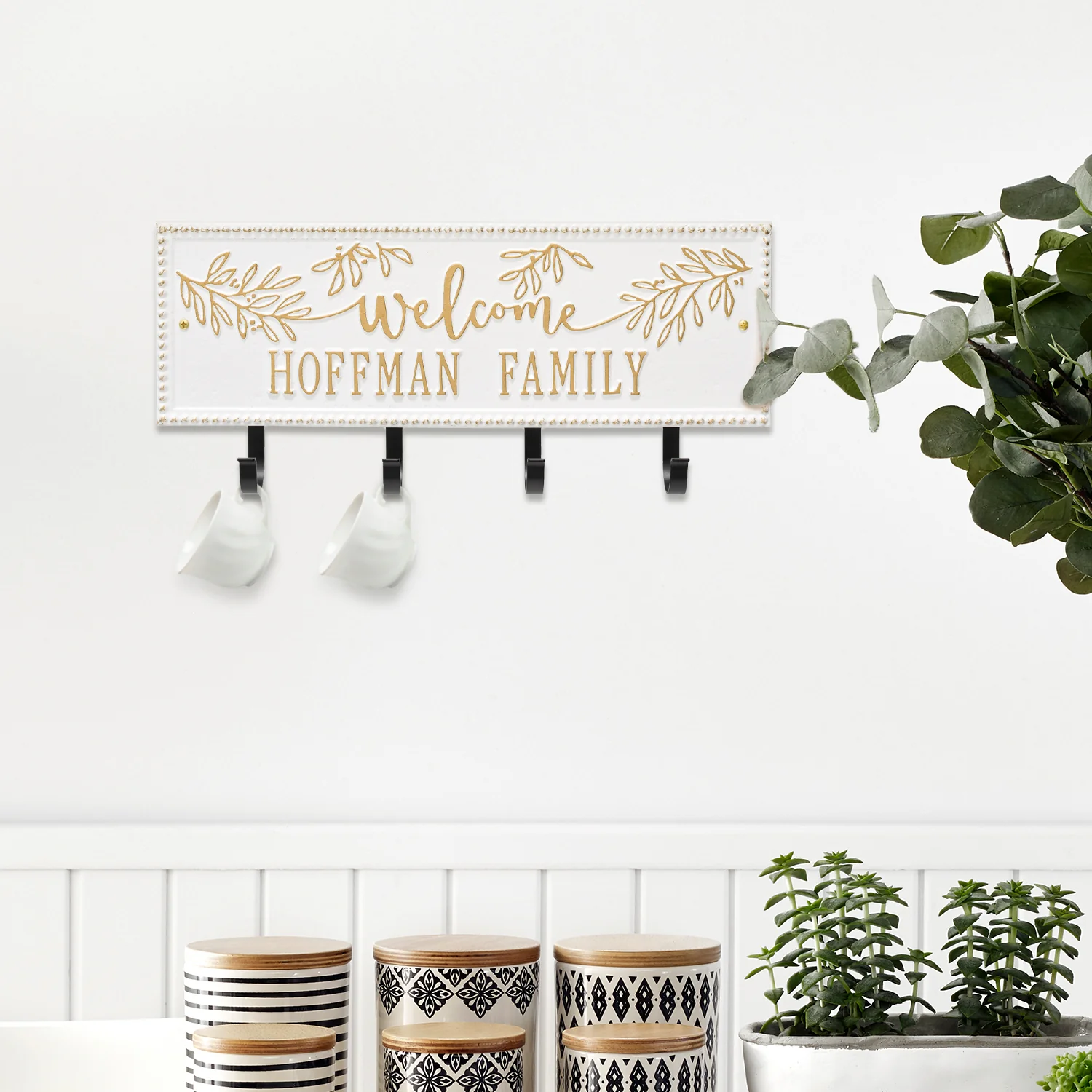 Welcome Family Beaded Rectangle Personalized Hook Plaque - Image 8
