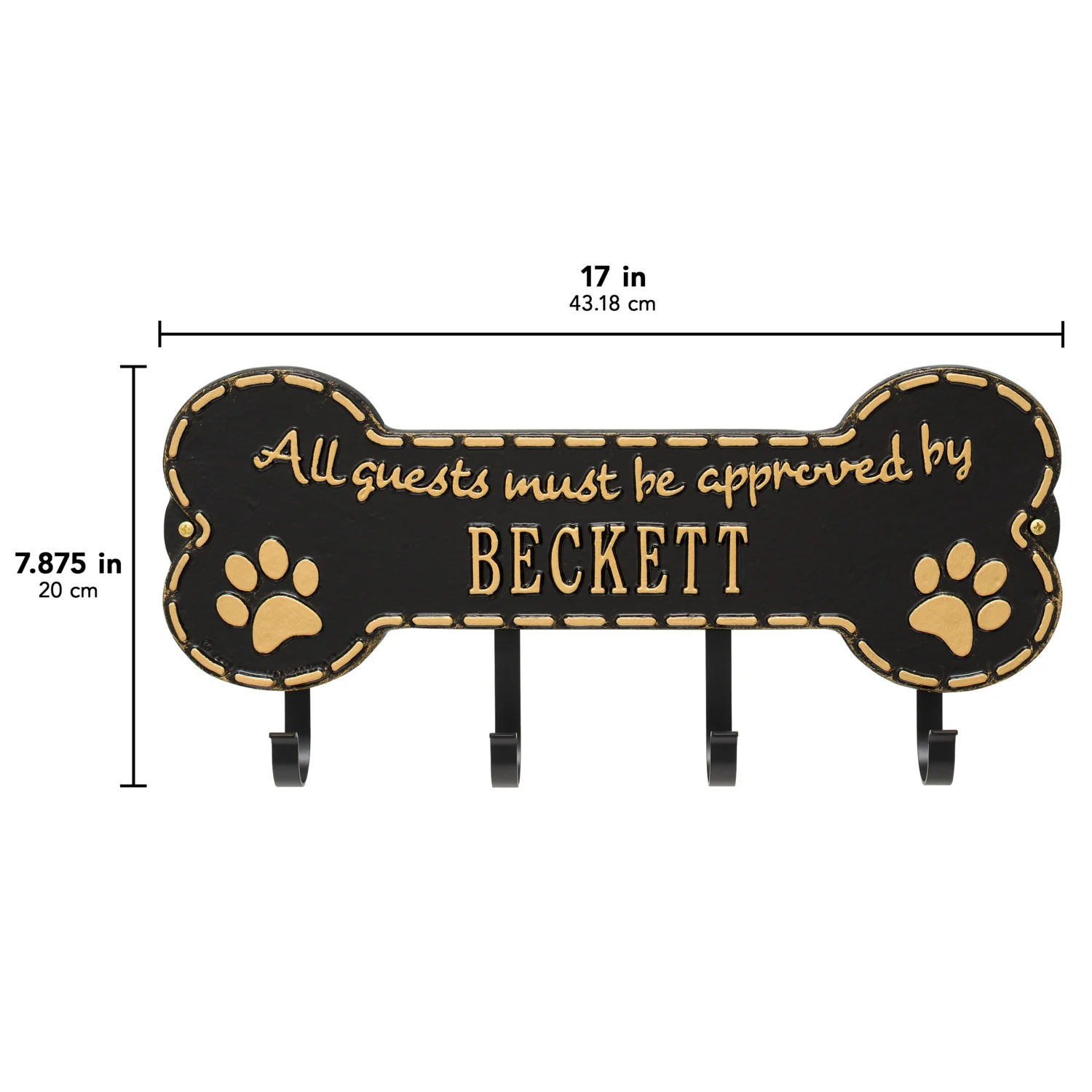 Paw Bone Personalized Hook Plaque - Image 25